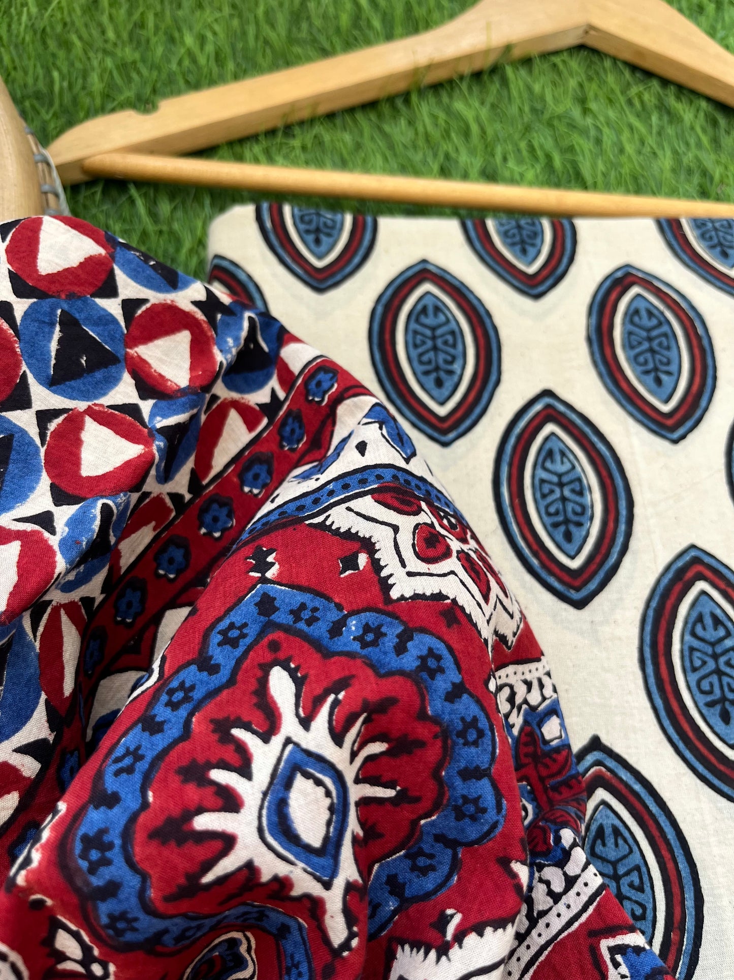 Cotton block print kurta bottom cotton ajrakh dupatta