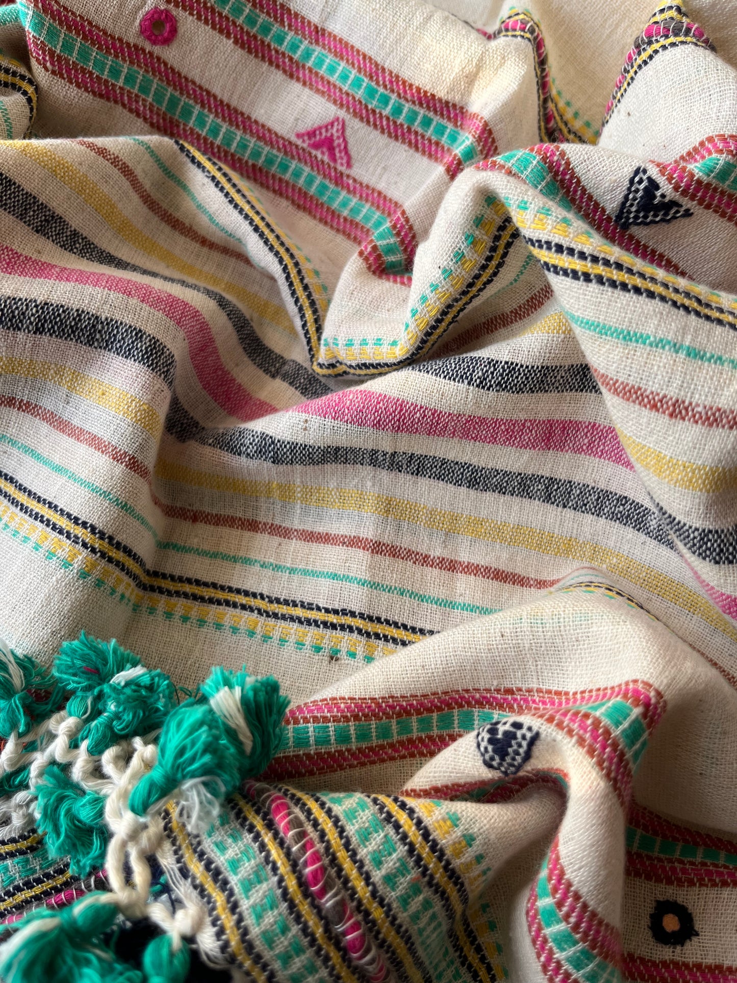 Handwoven organic kala Cotton kurta bottom dupatta