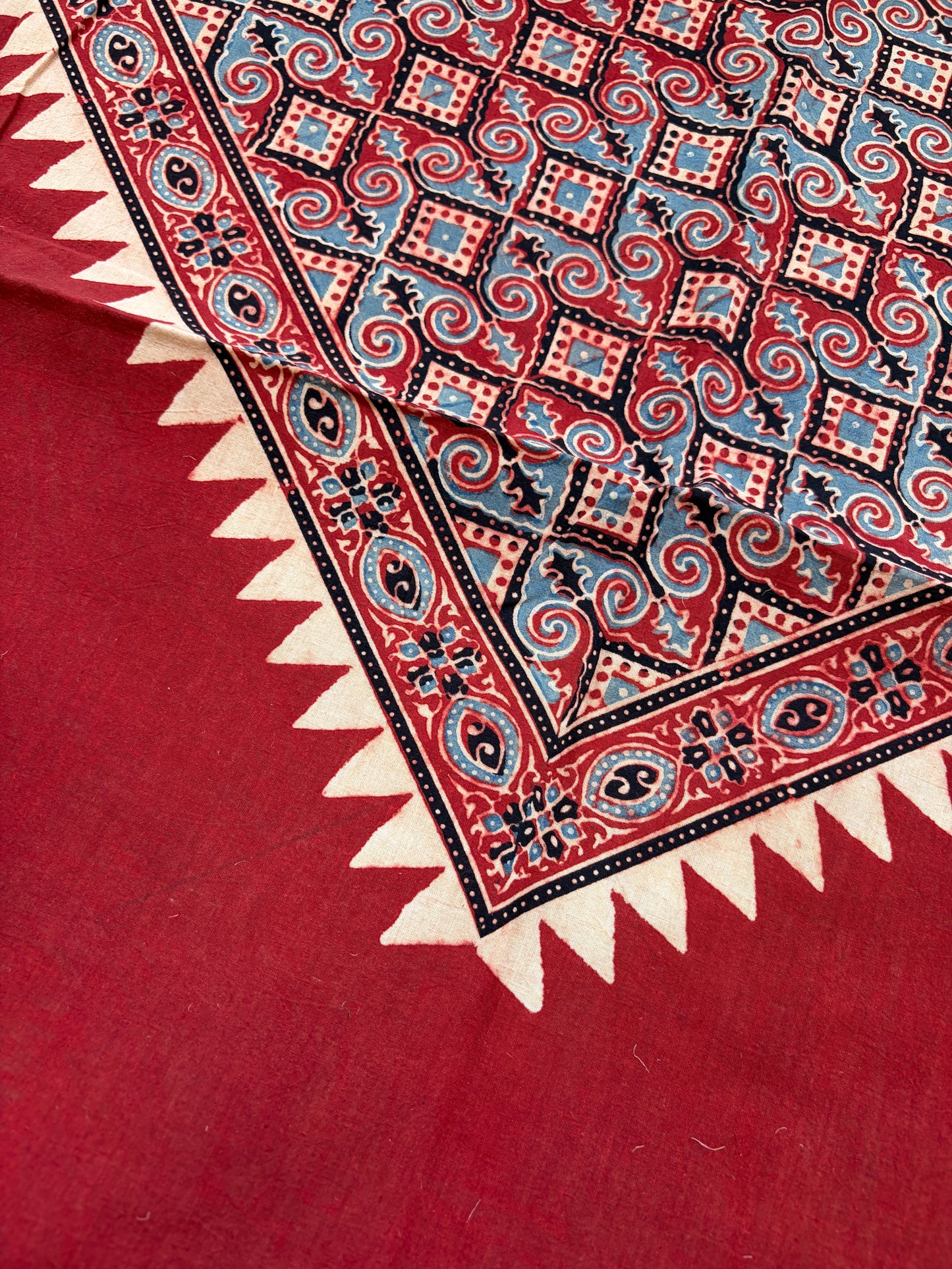 Cotton Ajrakh patterned fabric