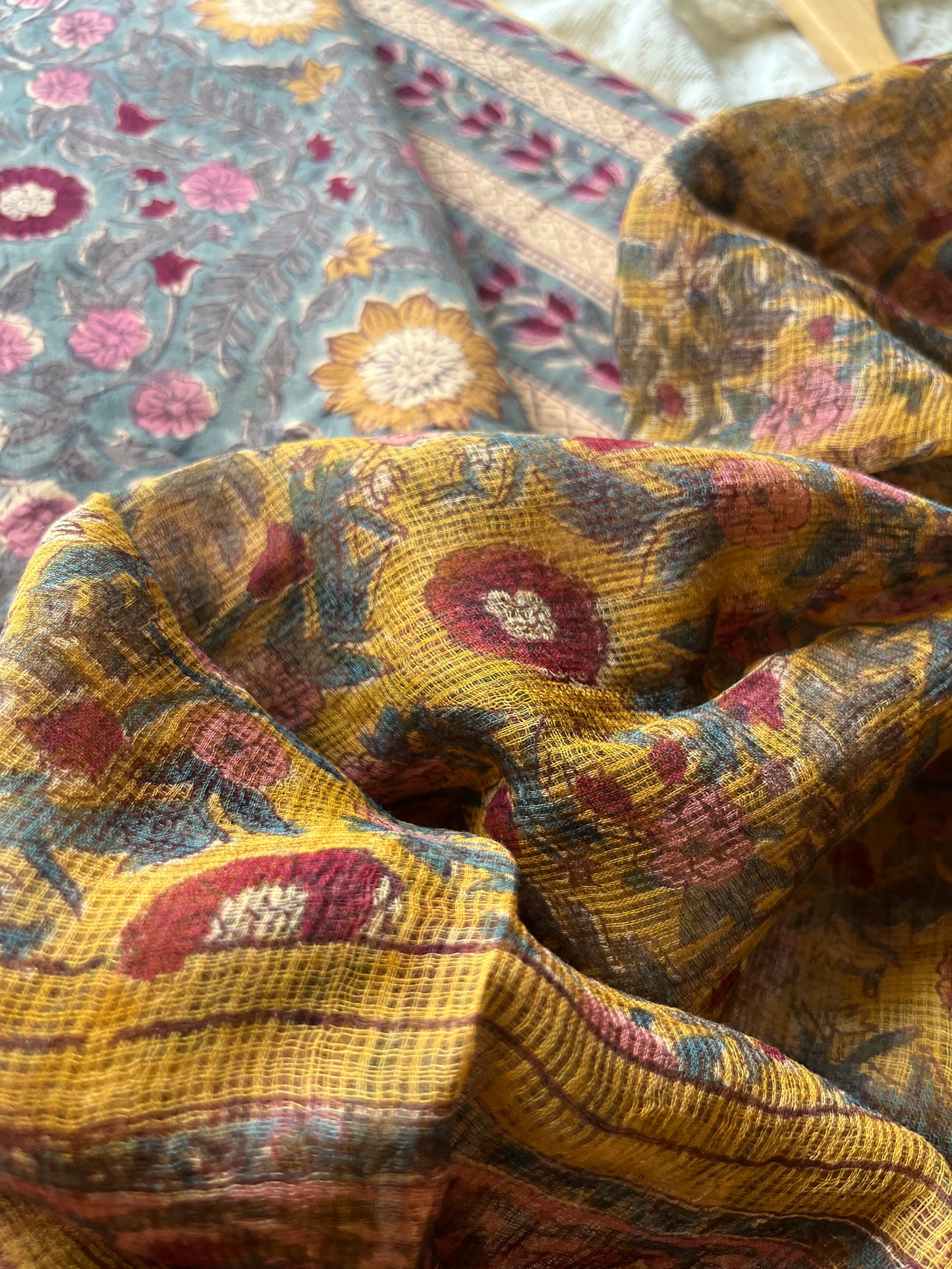 Cotton kurta bottom Kota Doria dupatta