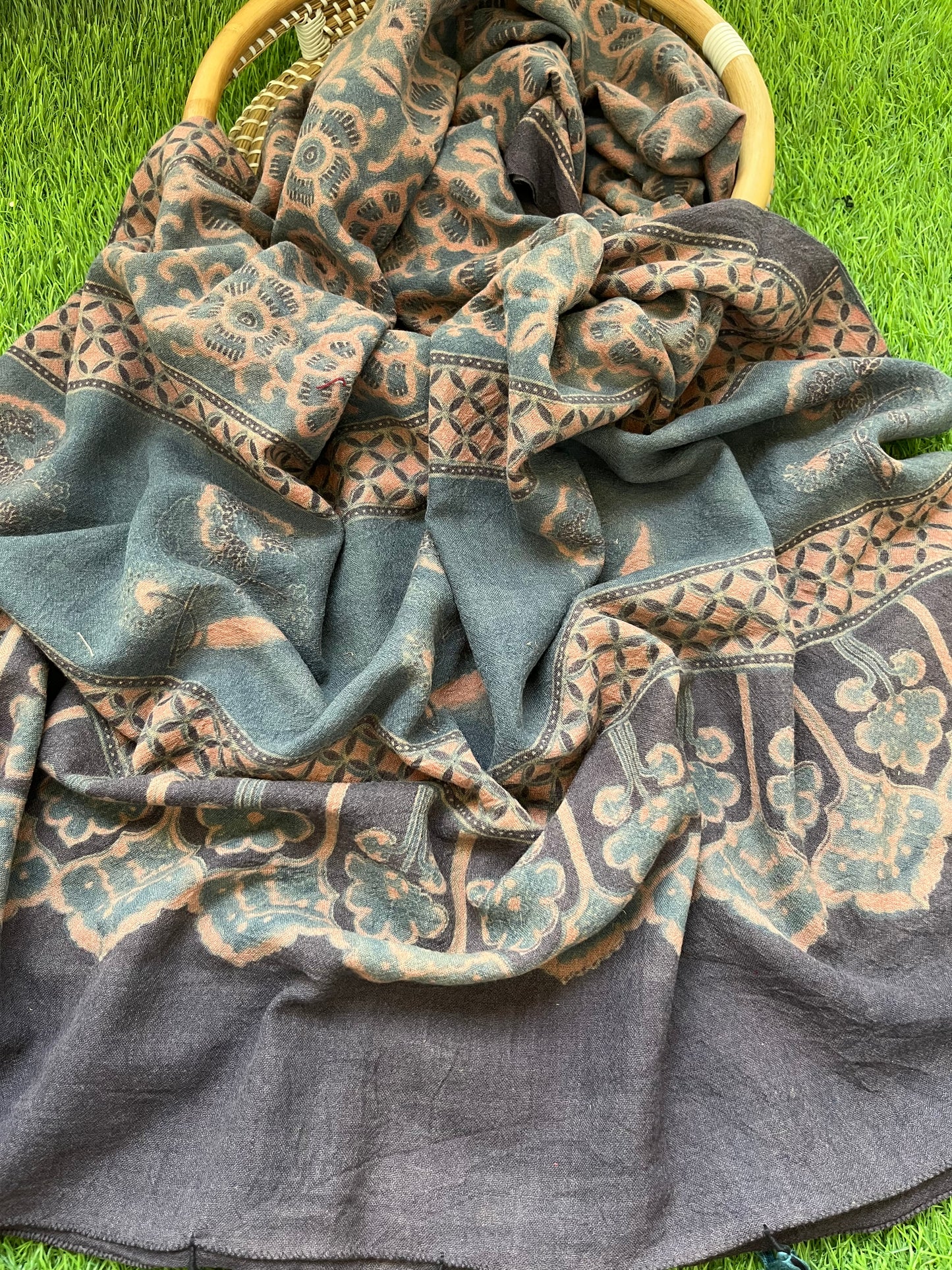 Handwoven ajrakh shawl
