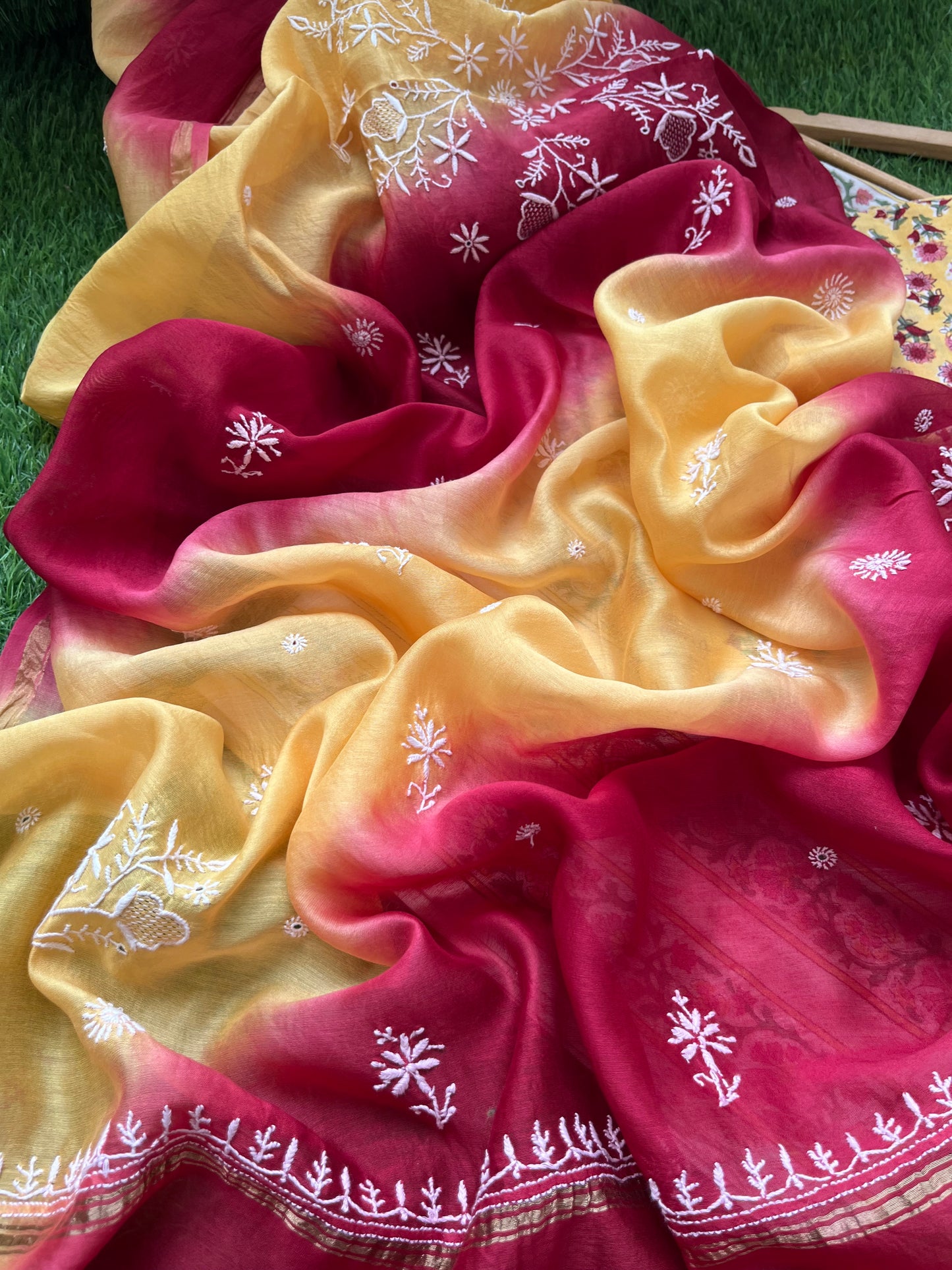 रोज़ाना  :Chanderi Chikankari Dupatta with cotton kurta bottom Fabric