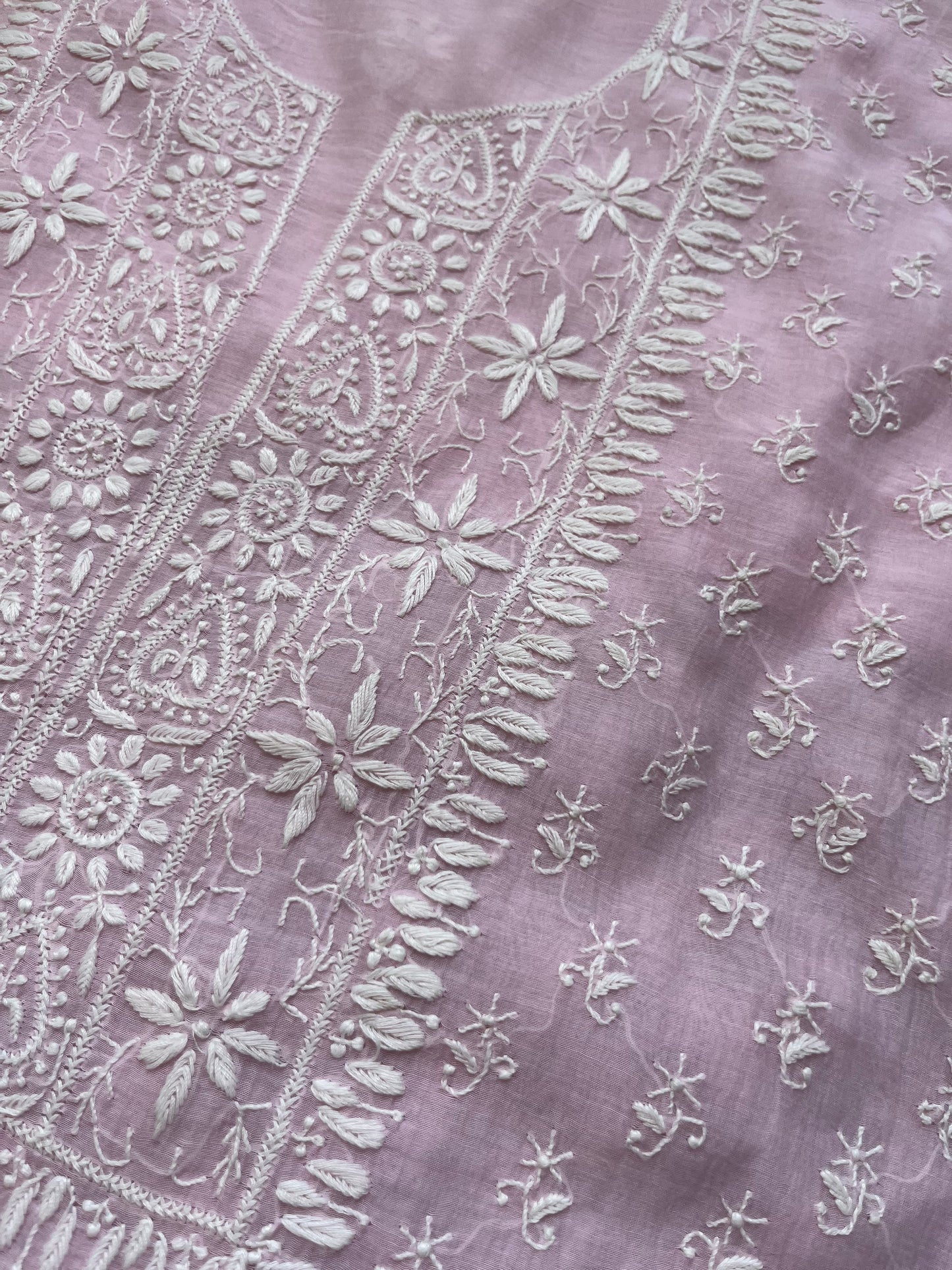 Chanderi Chikankari Kurta kota silk Dupatta
