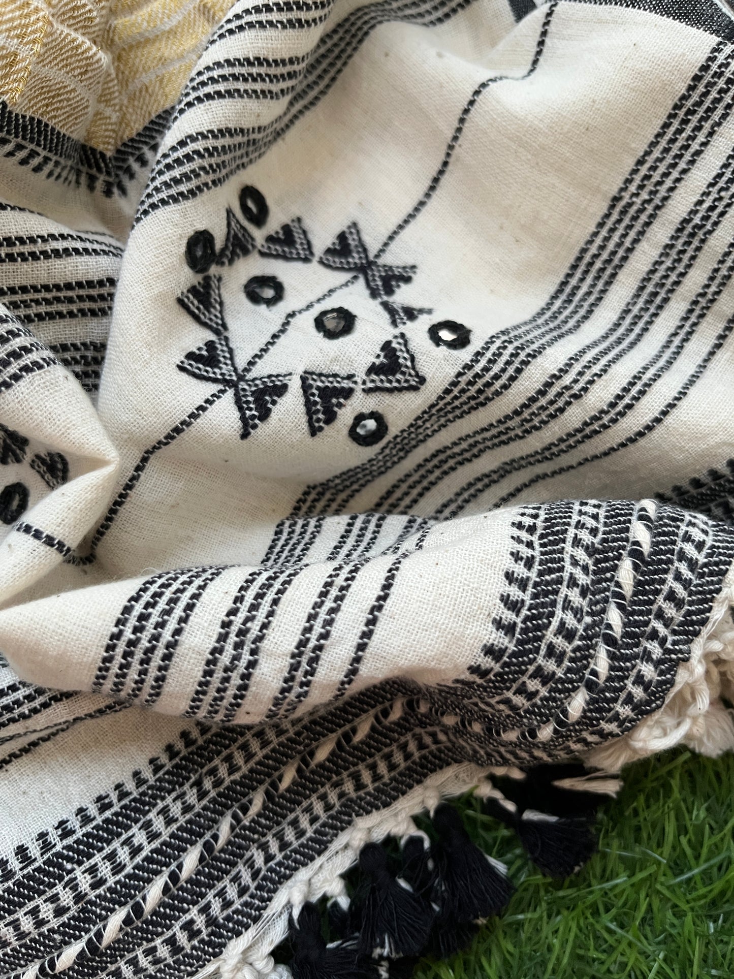 Handwoven organic kala Cotton kurta bottom dupatta