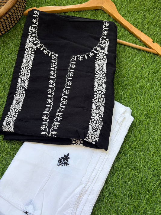 Cotton chikankari kurta dupatta