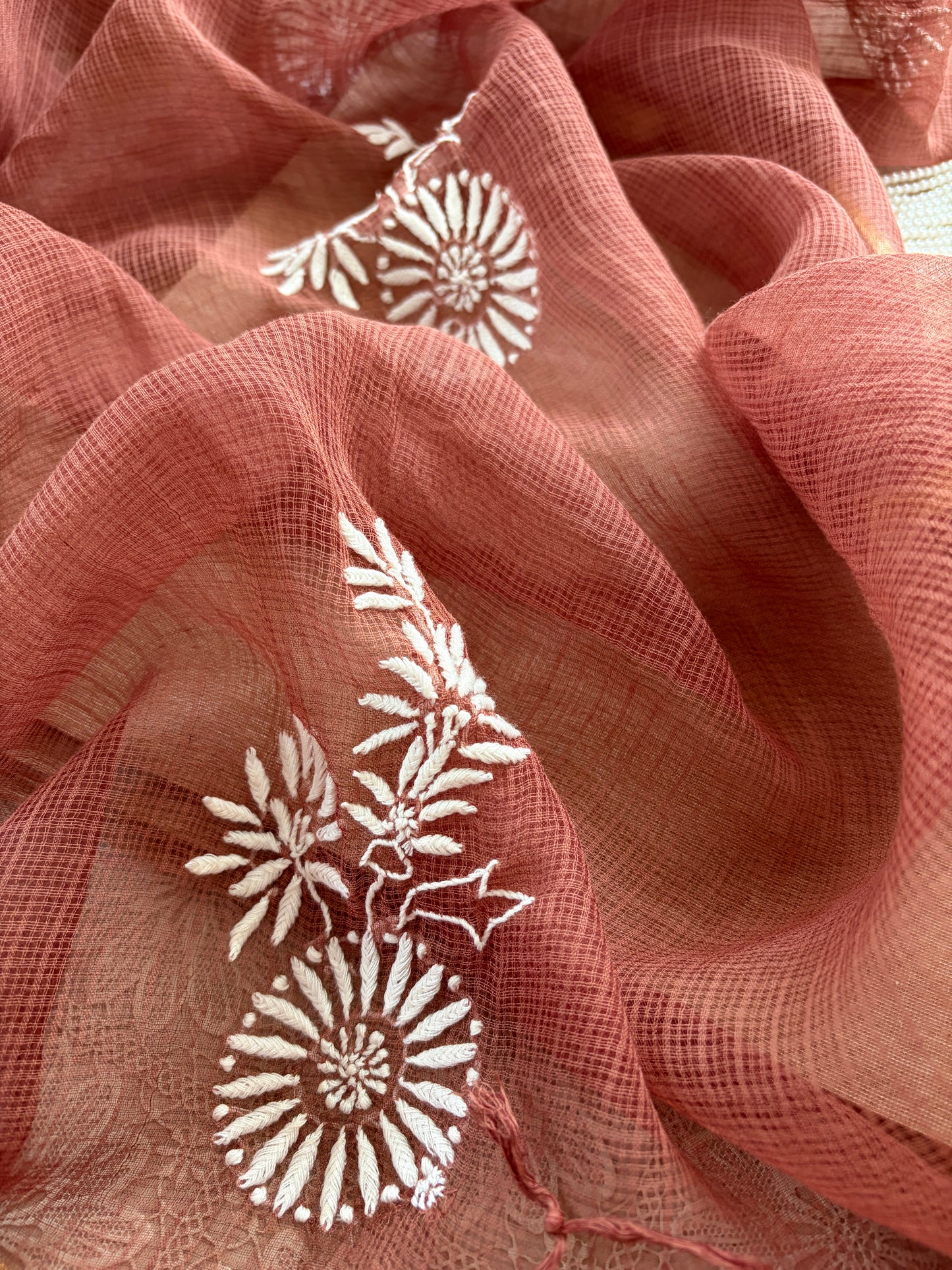 Mangalgiri kurta bottom Kota Doria chikankari dupatta