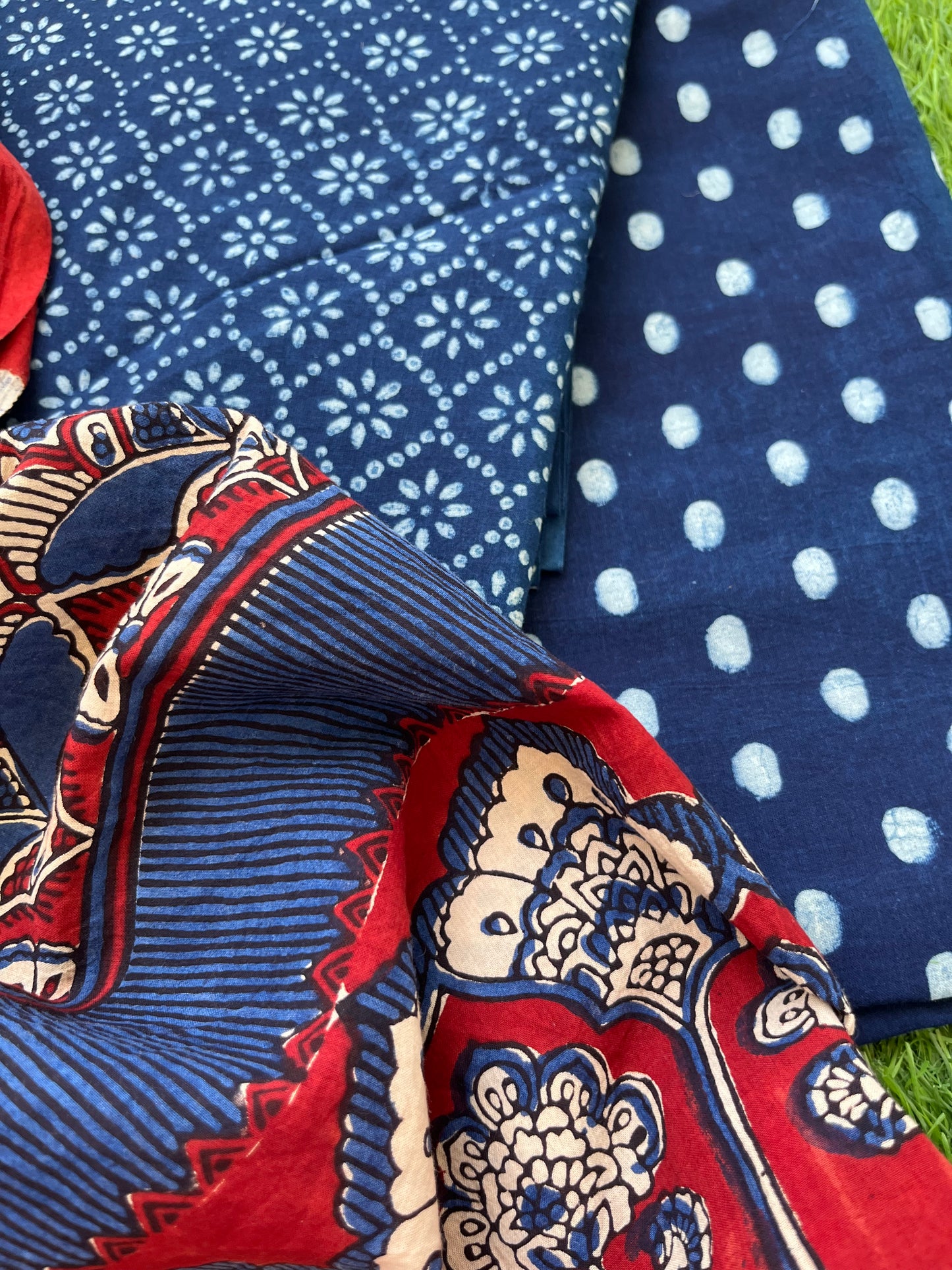 Cotton block print kurta bottom cotton ajrakh dupatta