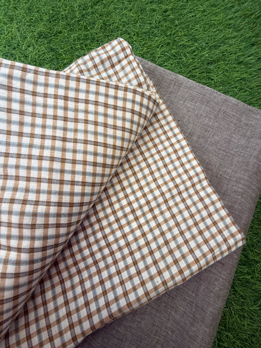 Khadi Cotton checks plain mangalgiri