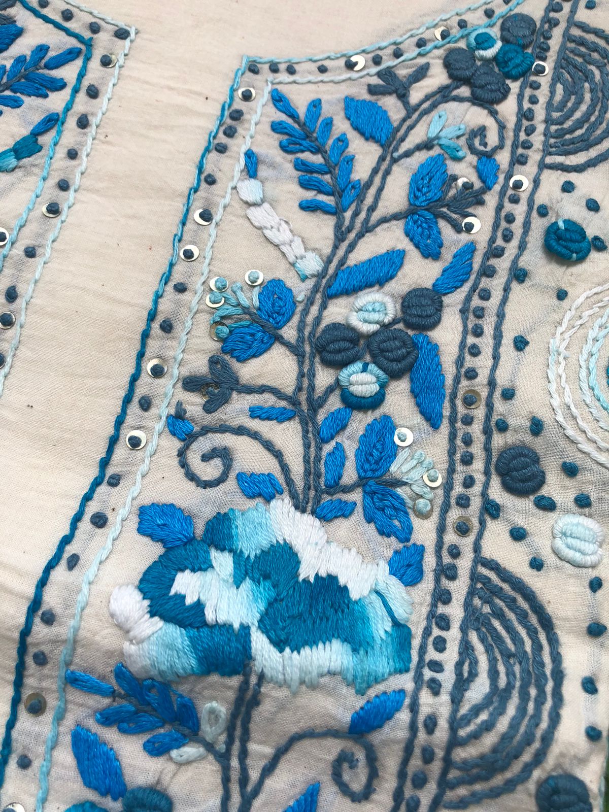 Handwoven Cotton embroidered kurta