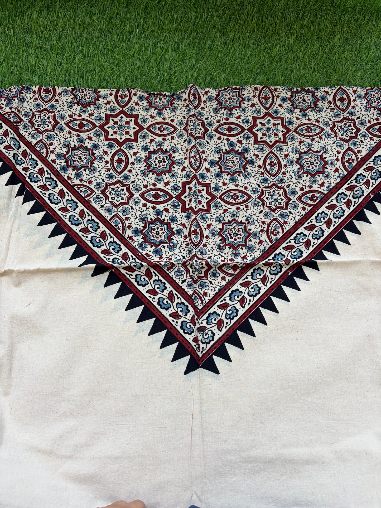 Cotton Ajrakh patterned fabric