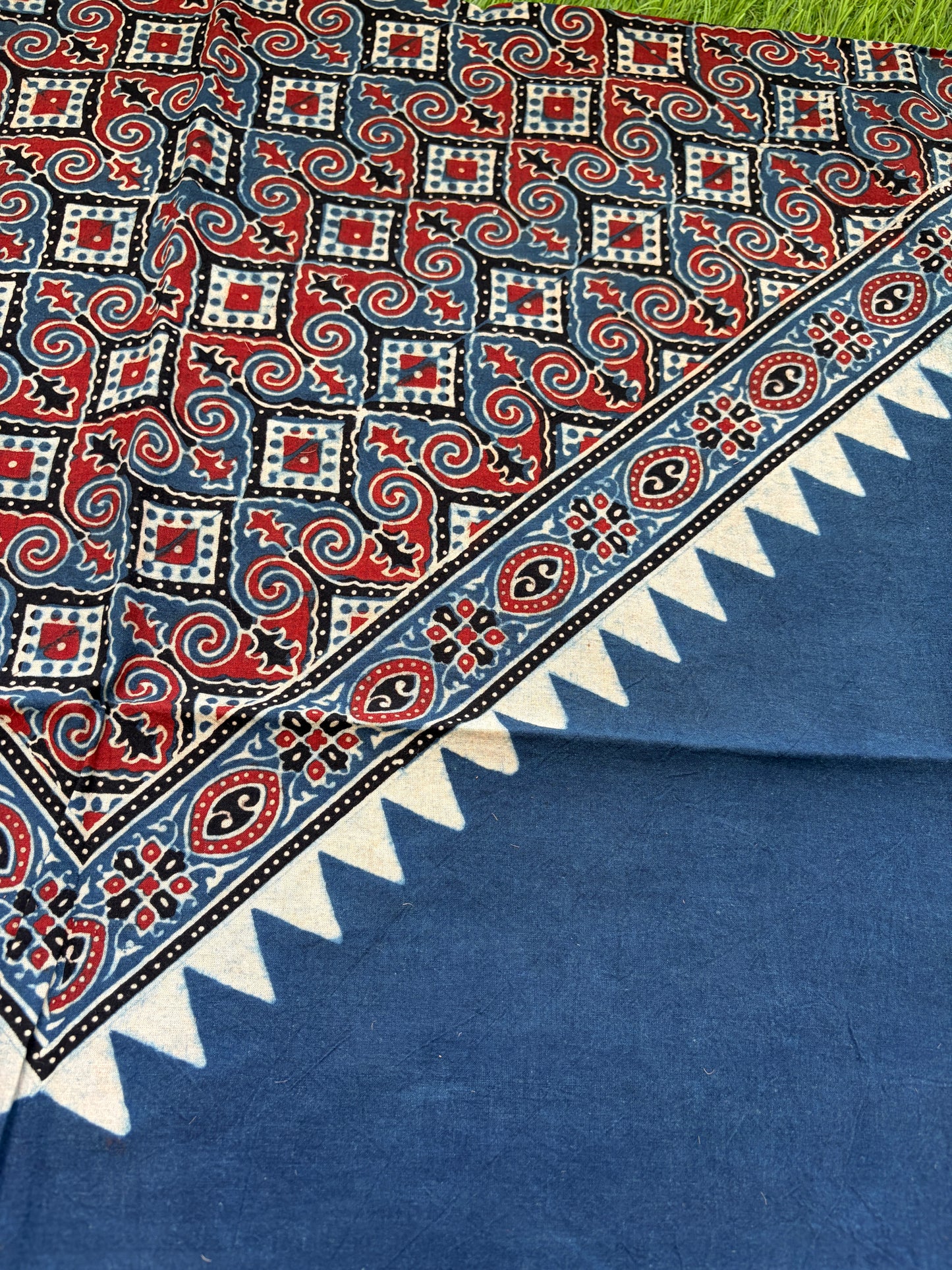 Cotton Ajrakh patterned fabric
