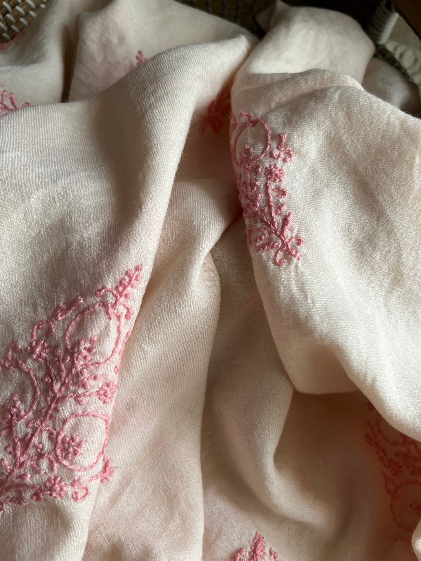 Pure wool chikankari shawl