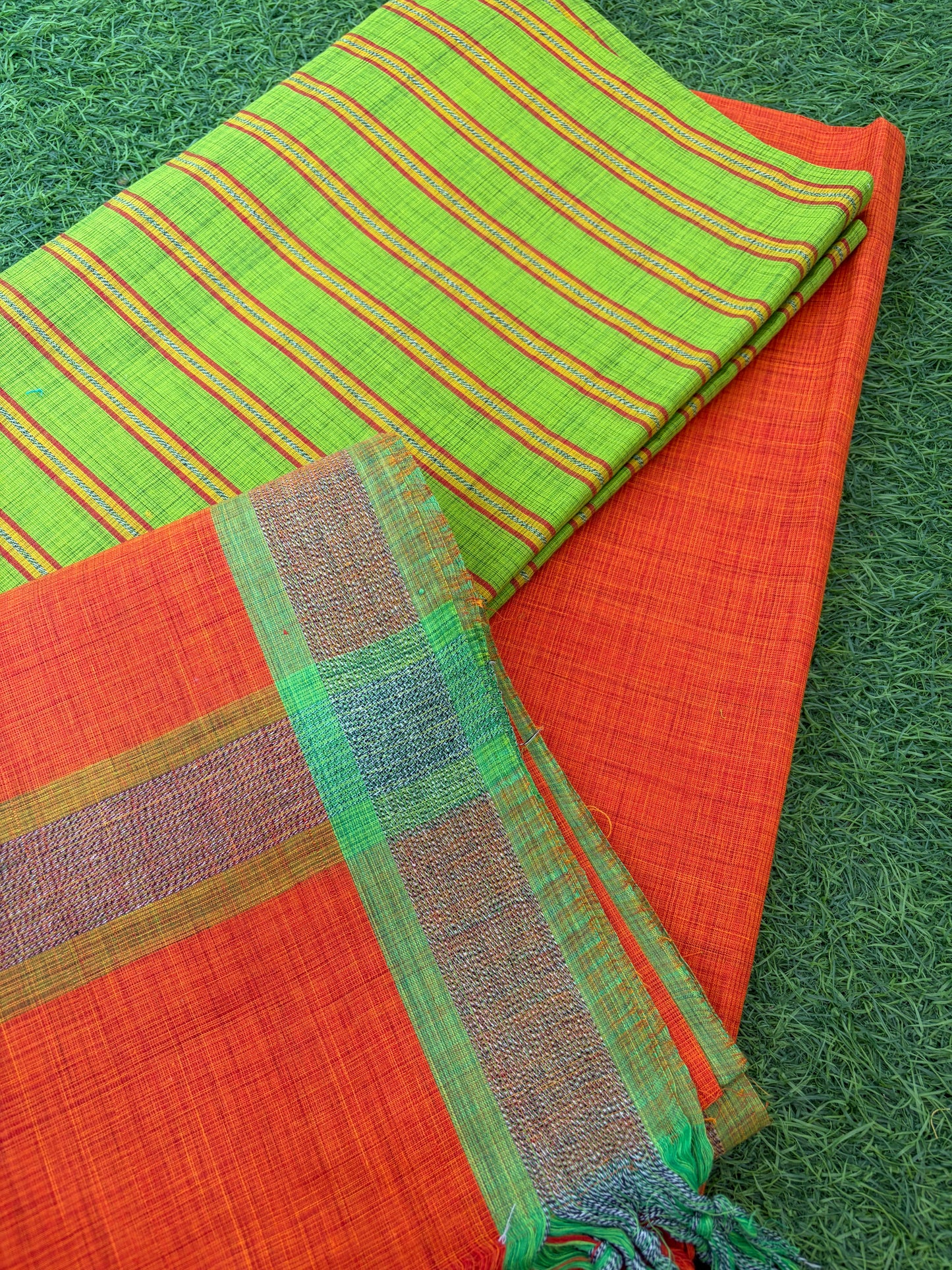 Mangalgiri Cotton 3 pc set - kurta Bottom Dupatta