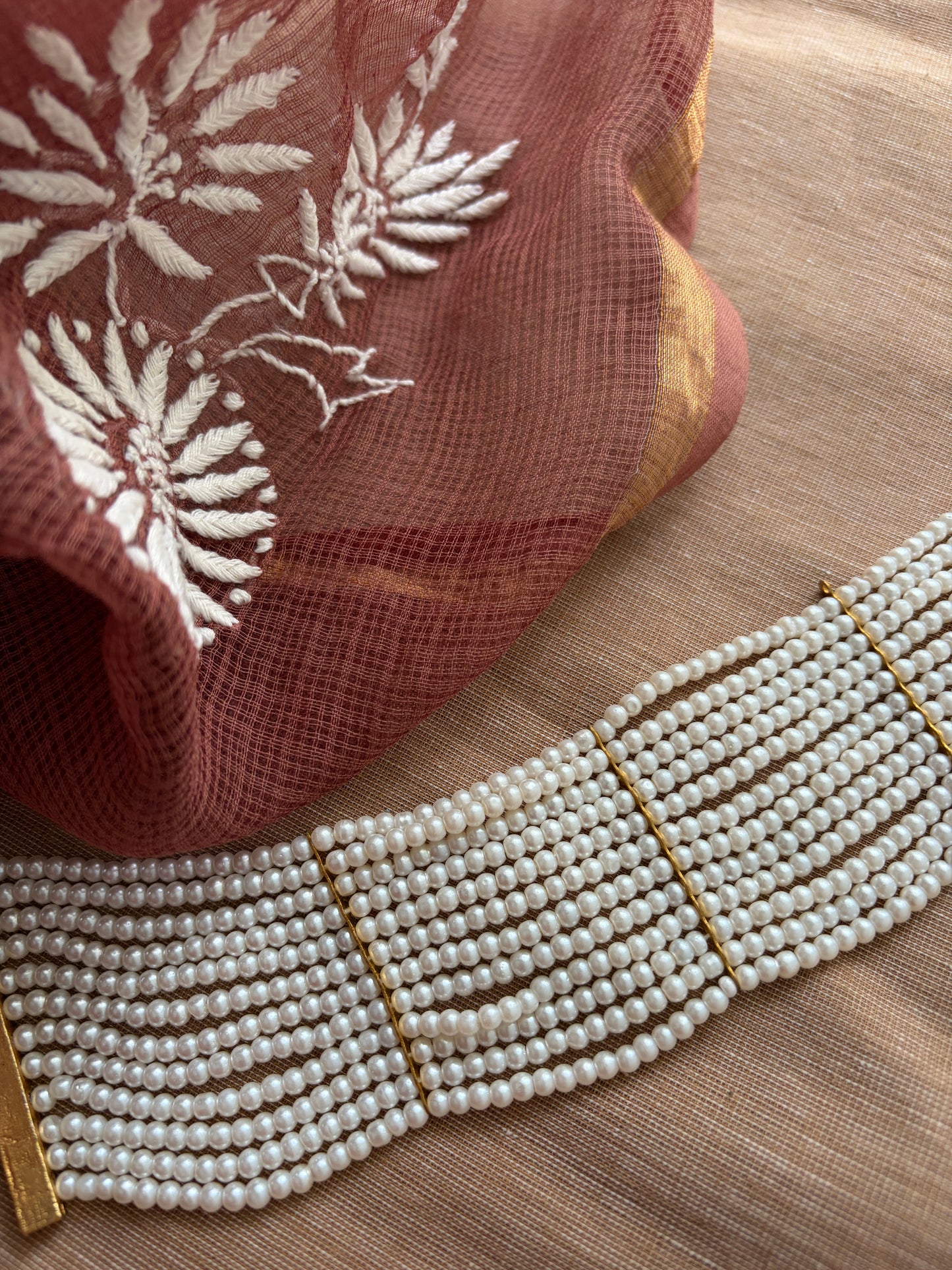Mangalgiri kurta bottom Kota Doria chikankari dupatta