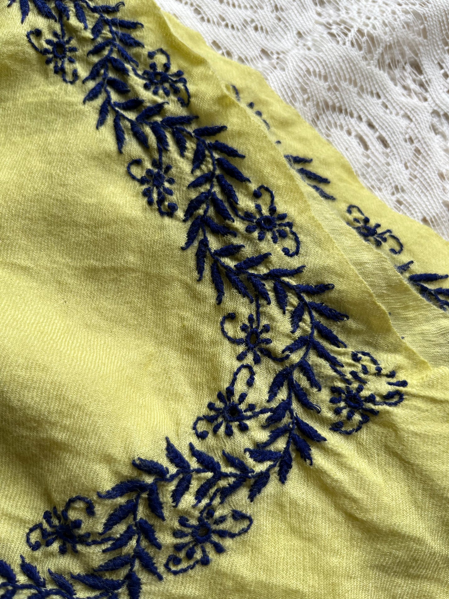 Pure wool chikankari shawl