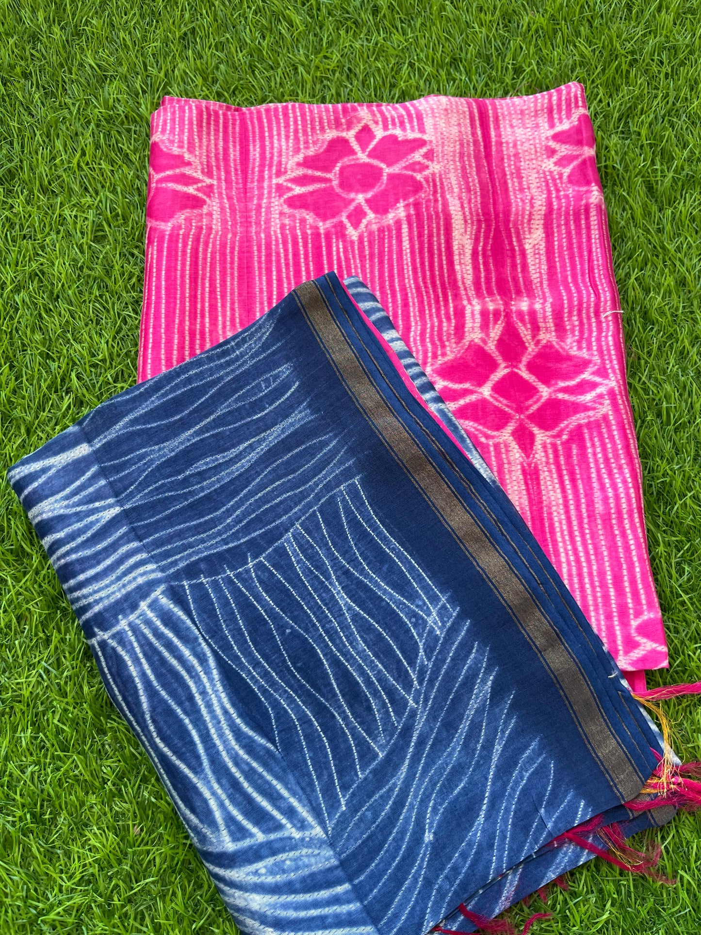 Shibori chanderi kurta dupatta