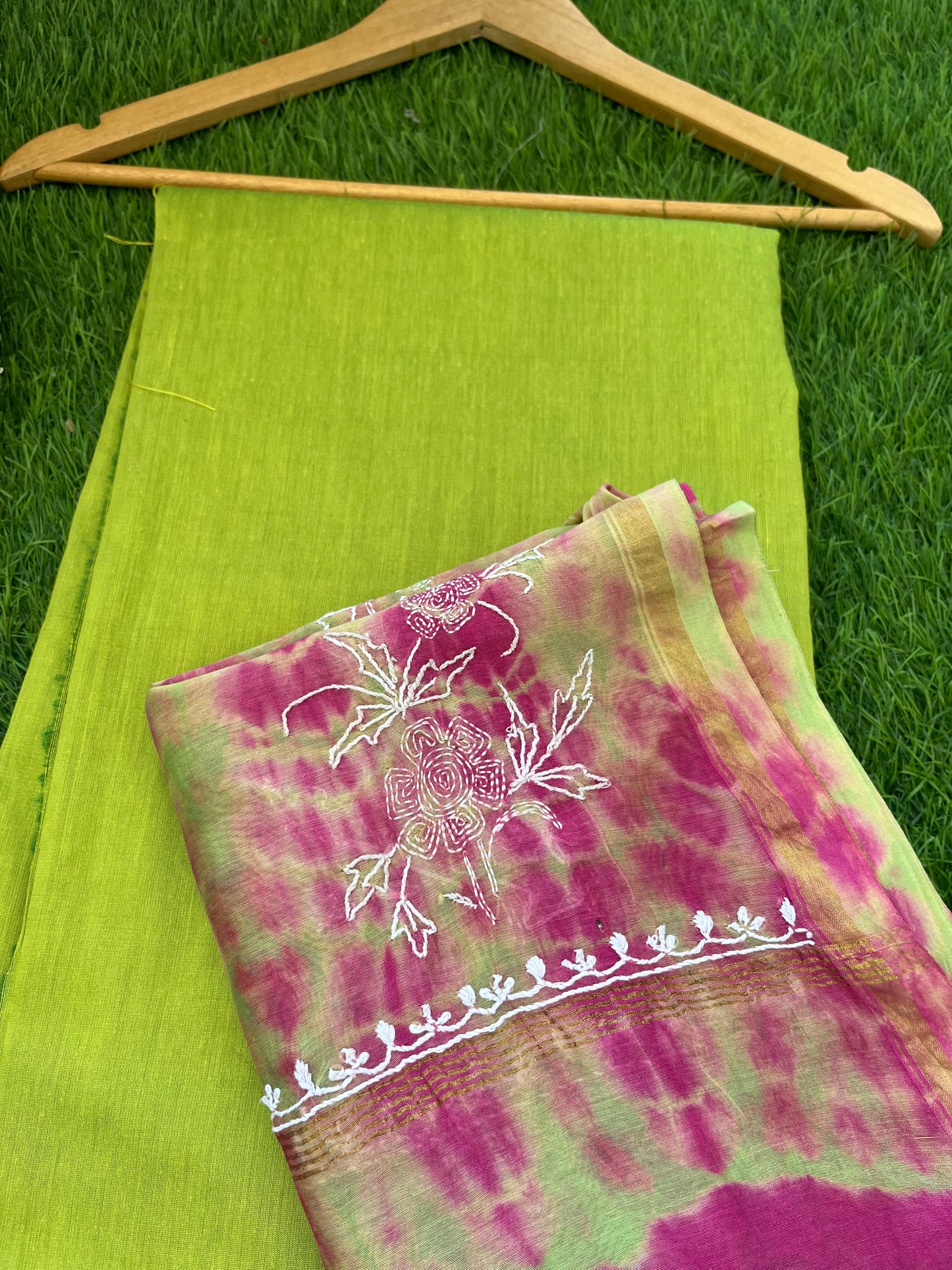 Cotton silk kurta bottom chanderi dupatta