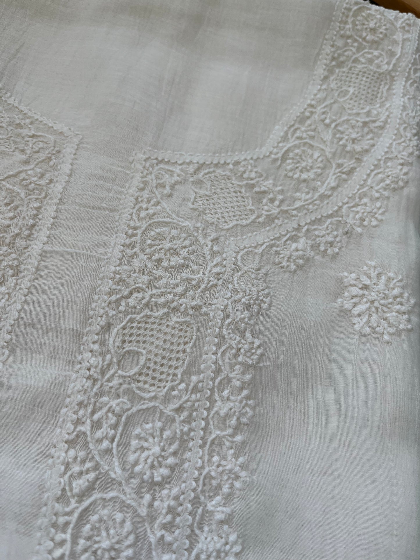 Chanderi chikankari kurta