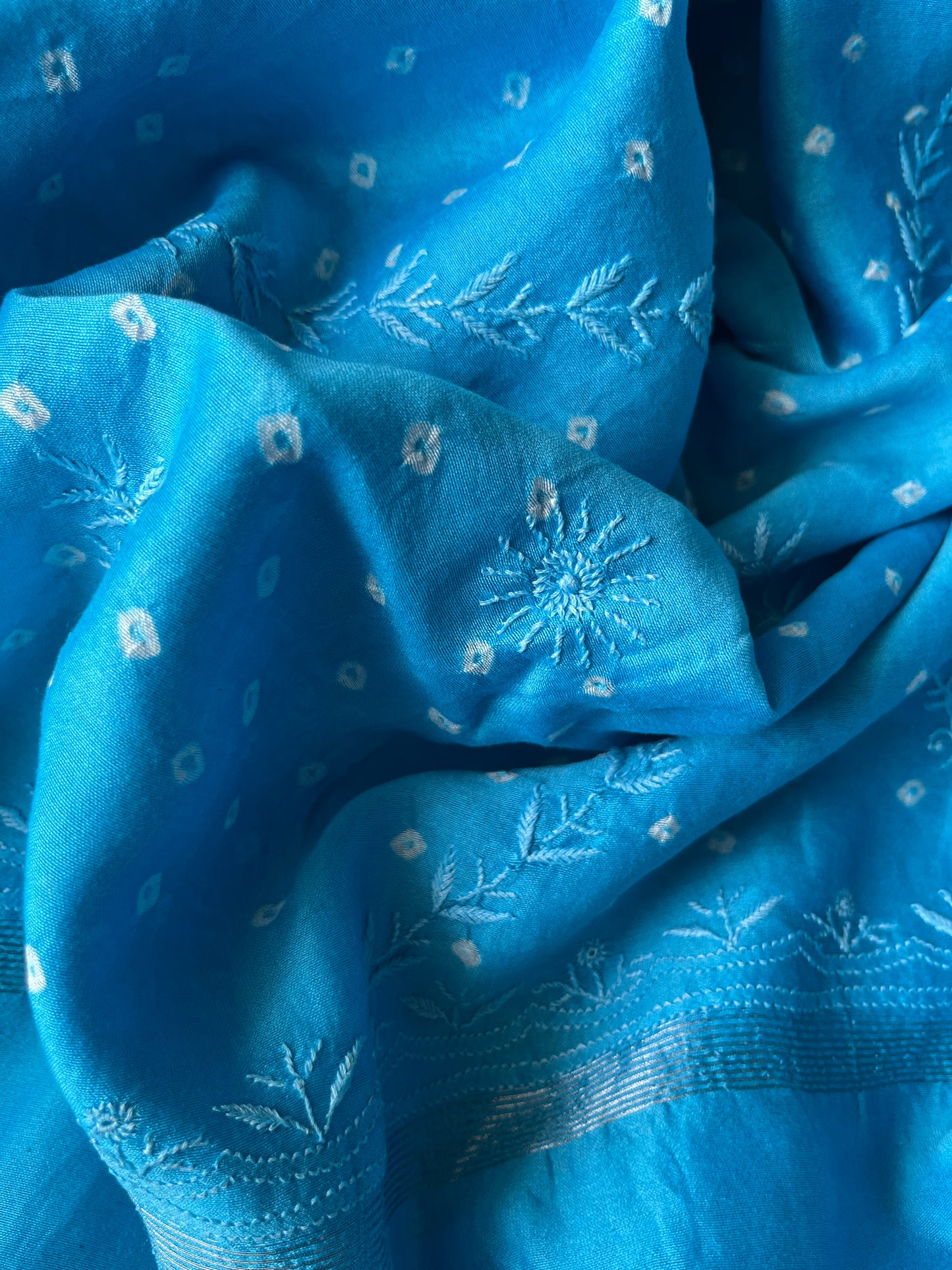 Cotton kurta bottom chikankari dupatta