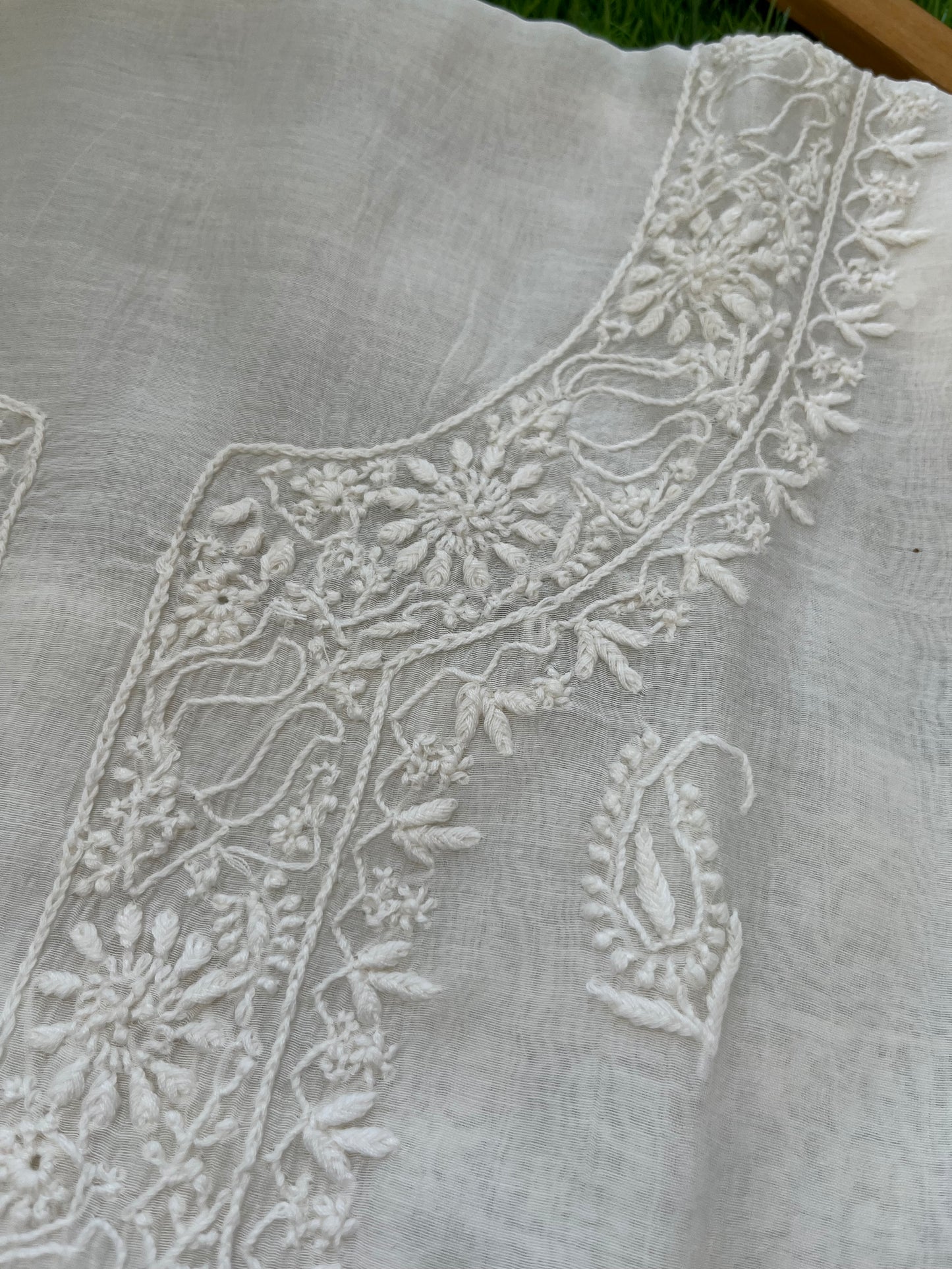 Chanderi chikankari kurta