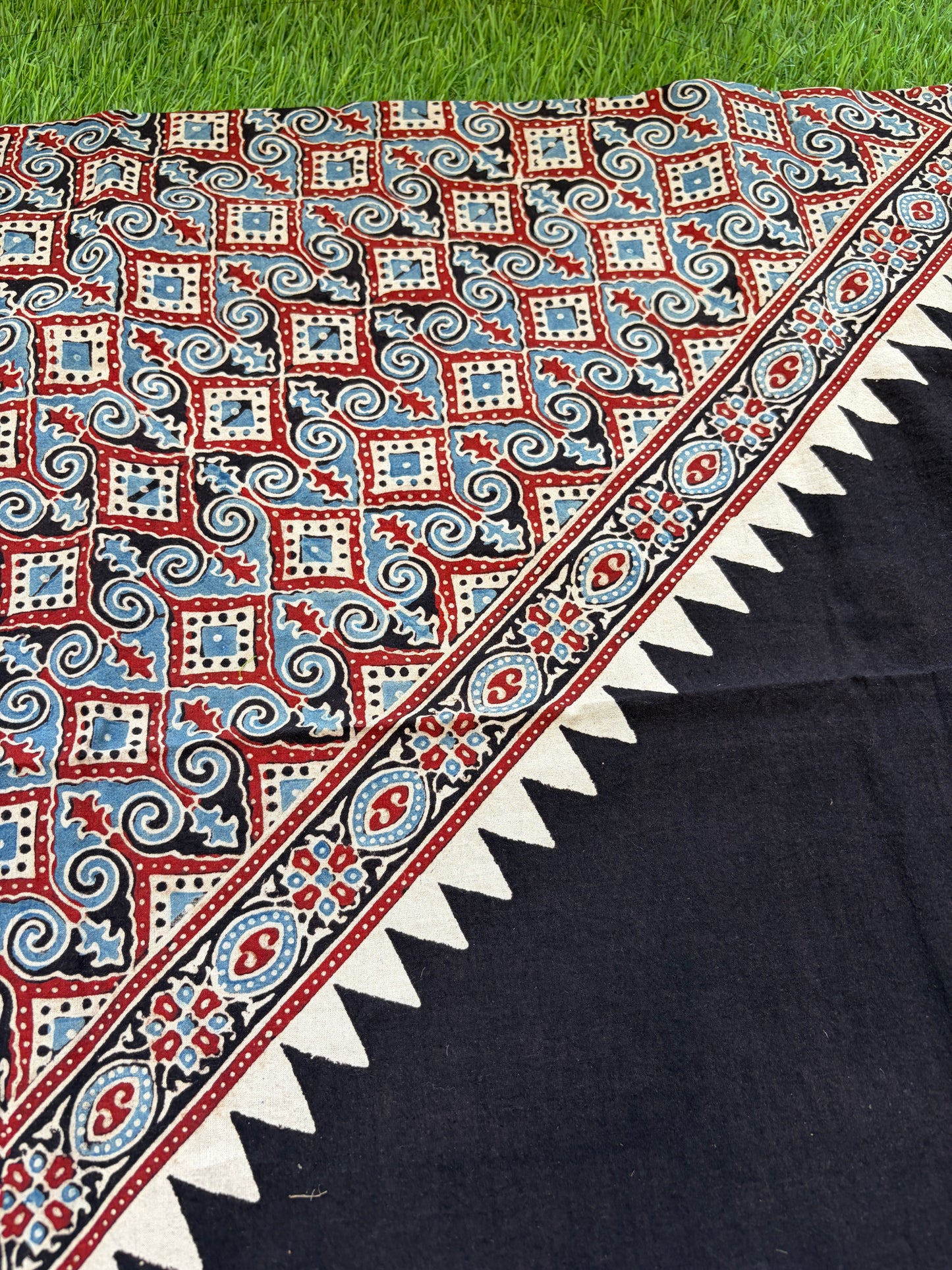 Cotton Ajrakh patterned fabric
