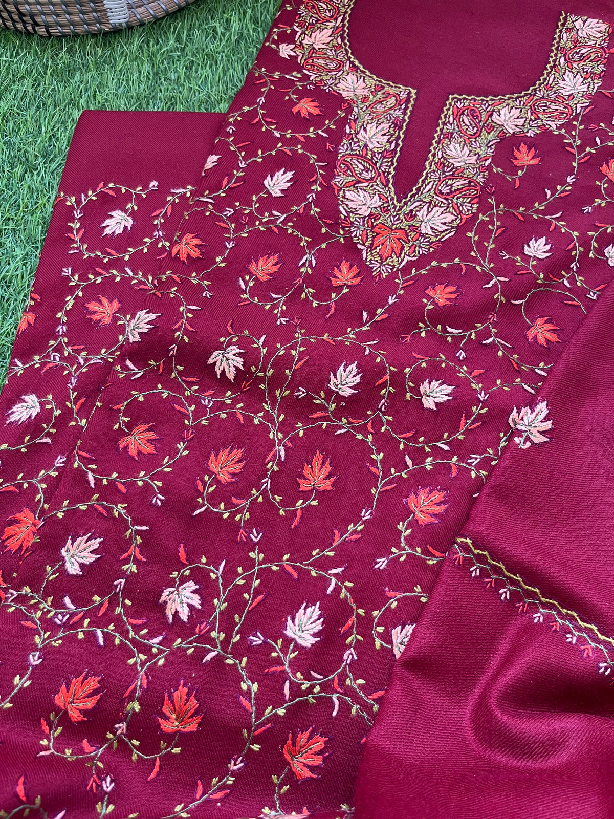 Woollen hand embroidered suit