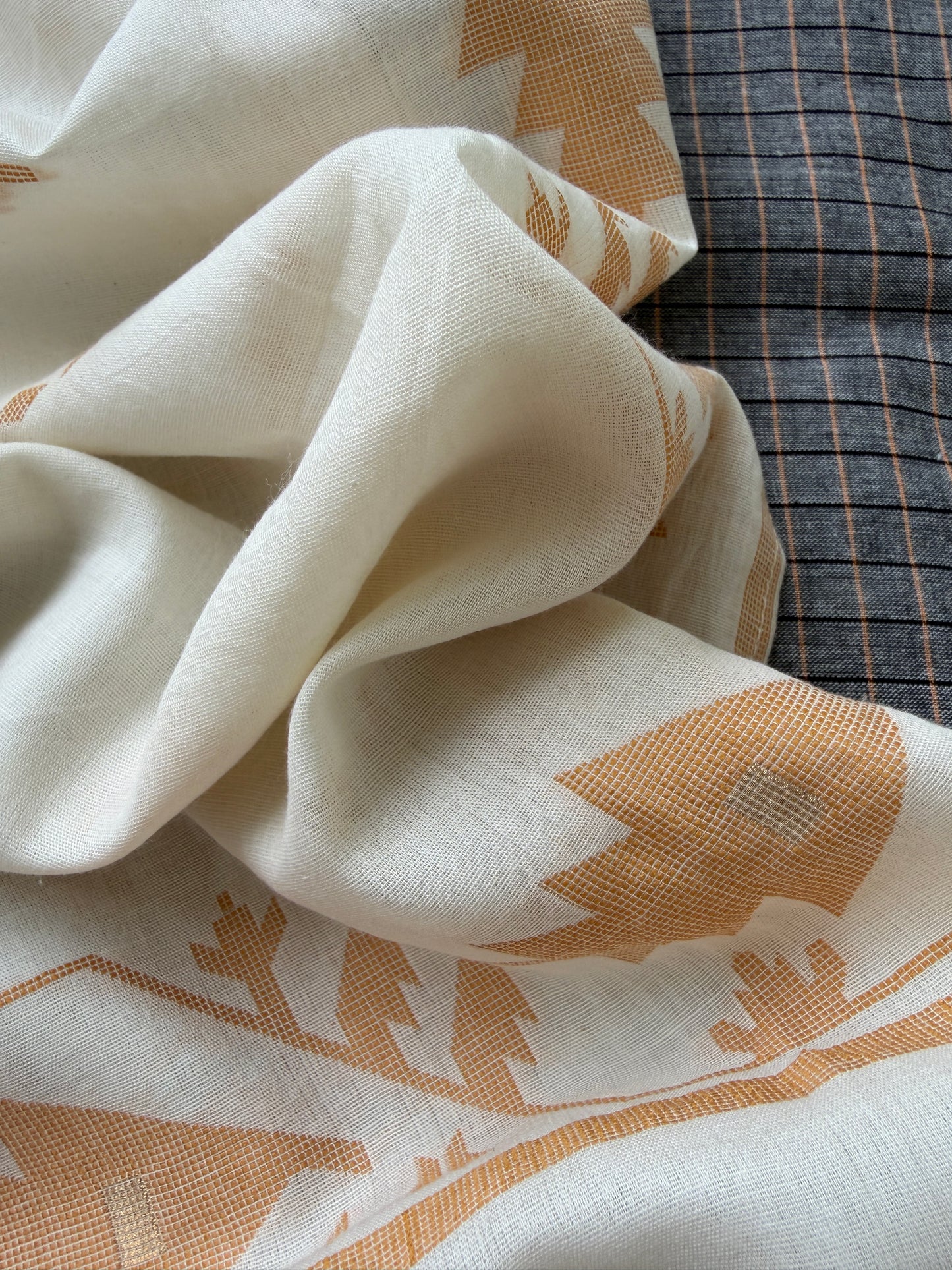 Mangalgiri Cotton 3 pc set - kurta bottom jaamdani dupatta