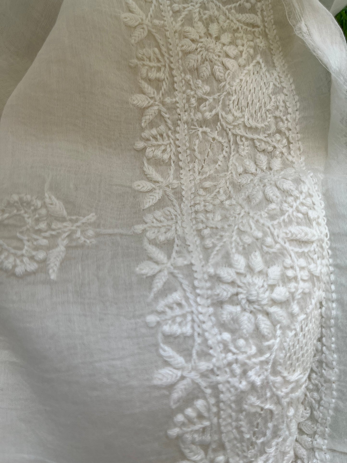 Chanderi chikankari kurta