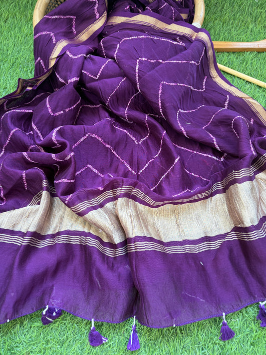 Bandhani Chanderi silk Dupatta