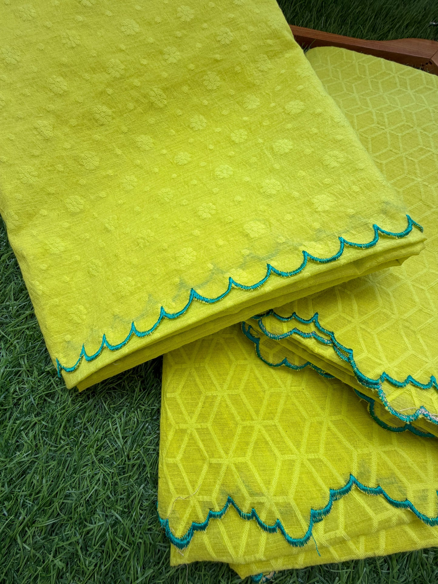Cotton jacquard kurta Bottom and dupatta