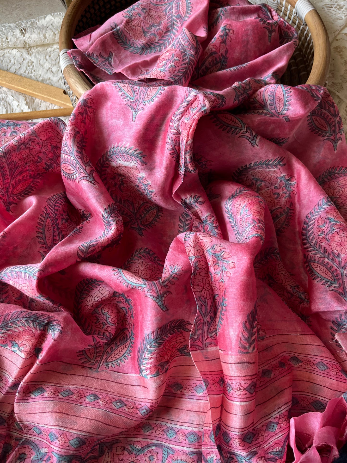 Cotton kurta chanderi dupatta
