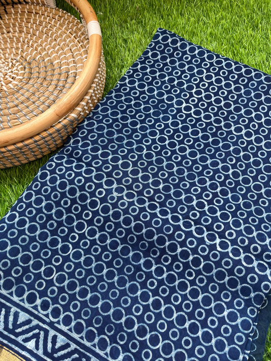 Chanderi indigo fabric