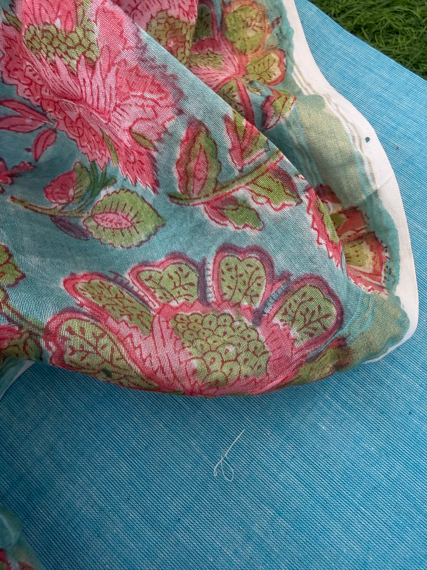 Mangalgiri kurta bottom fabric chanderi dupatta