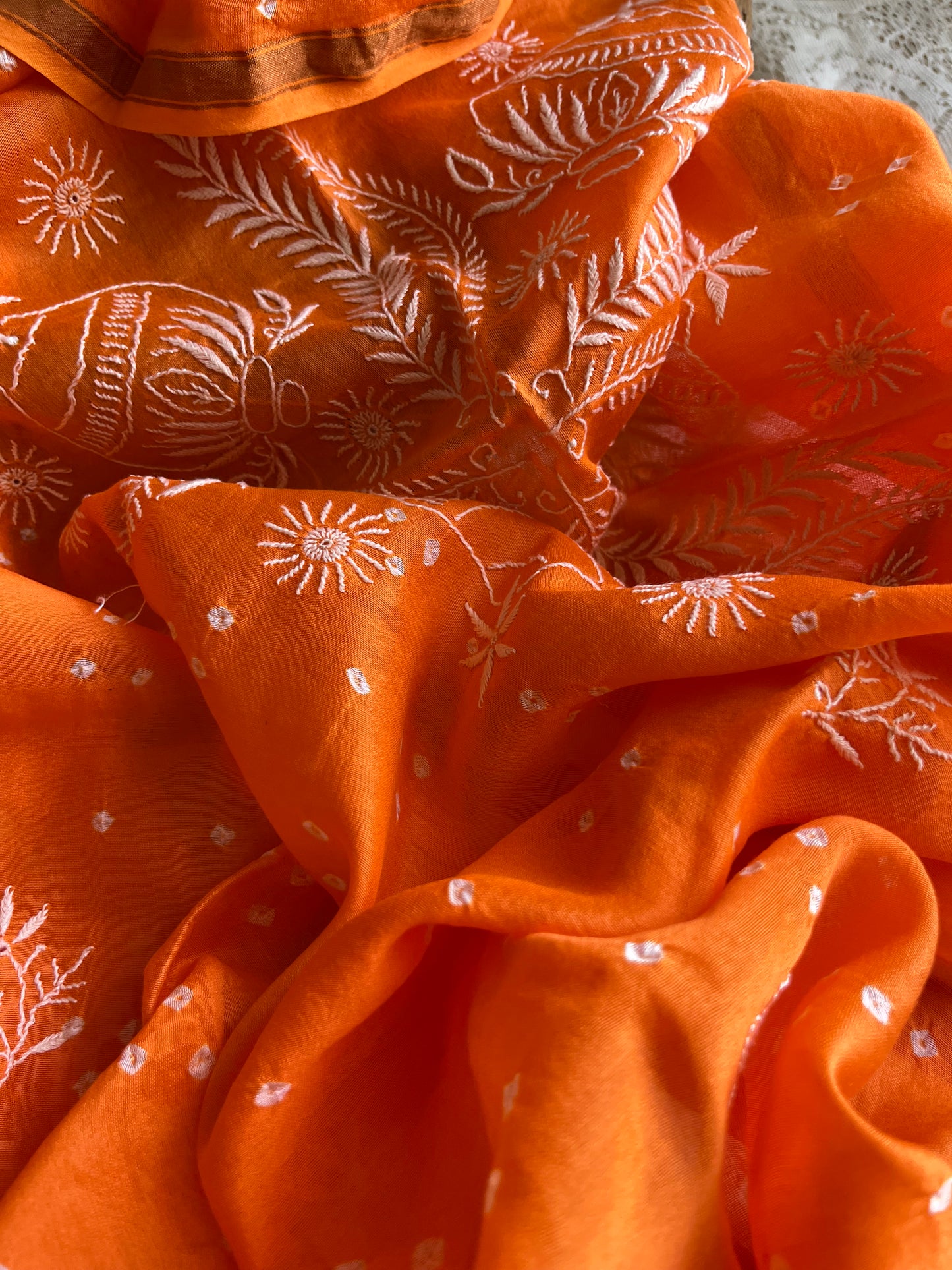 Cotton kurta bottom chikankari dupatta