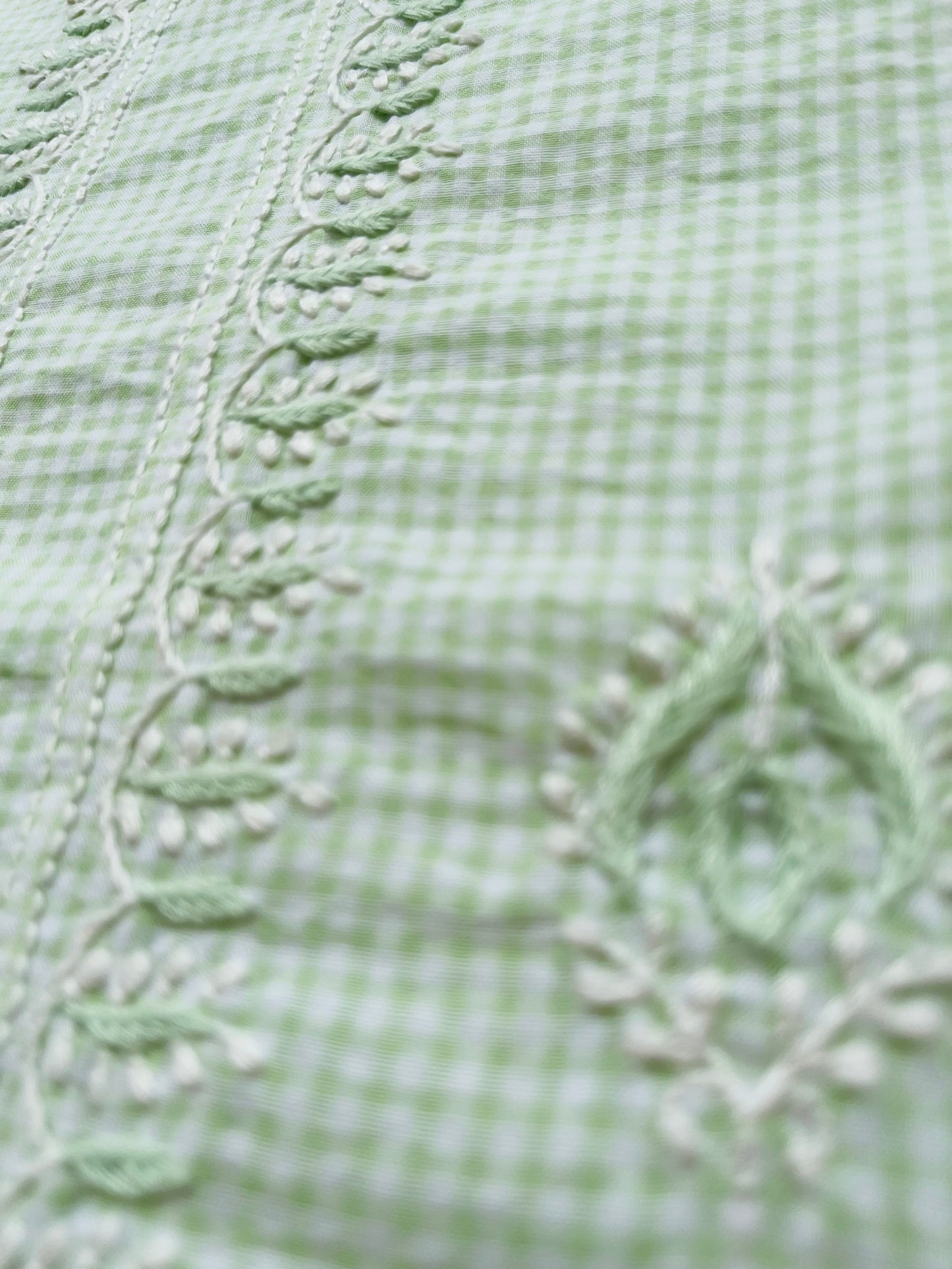 Cotton check chikan kurta