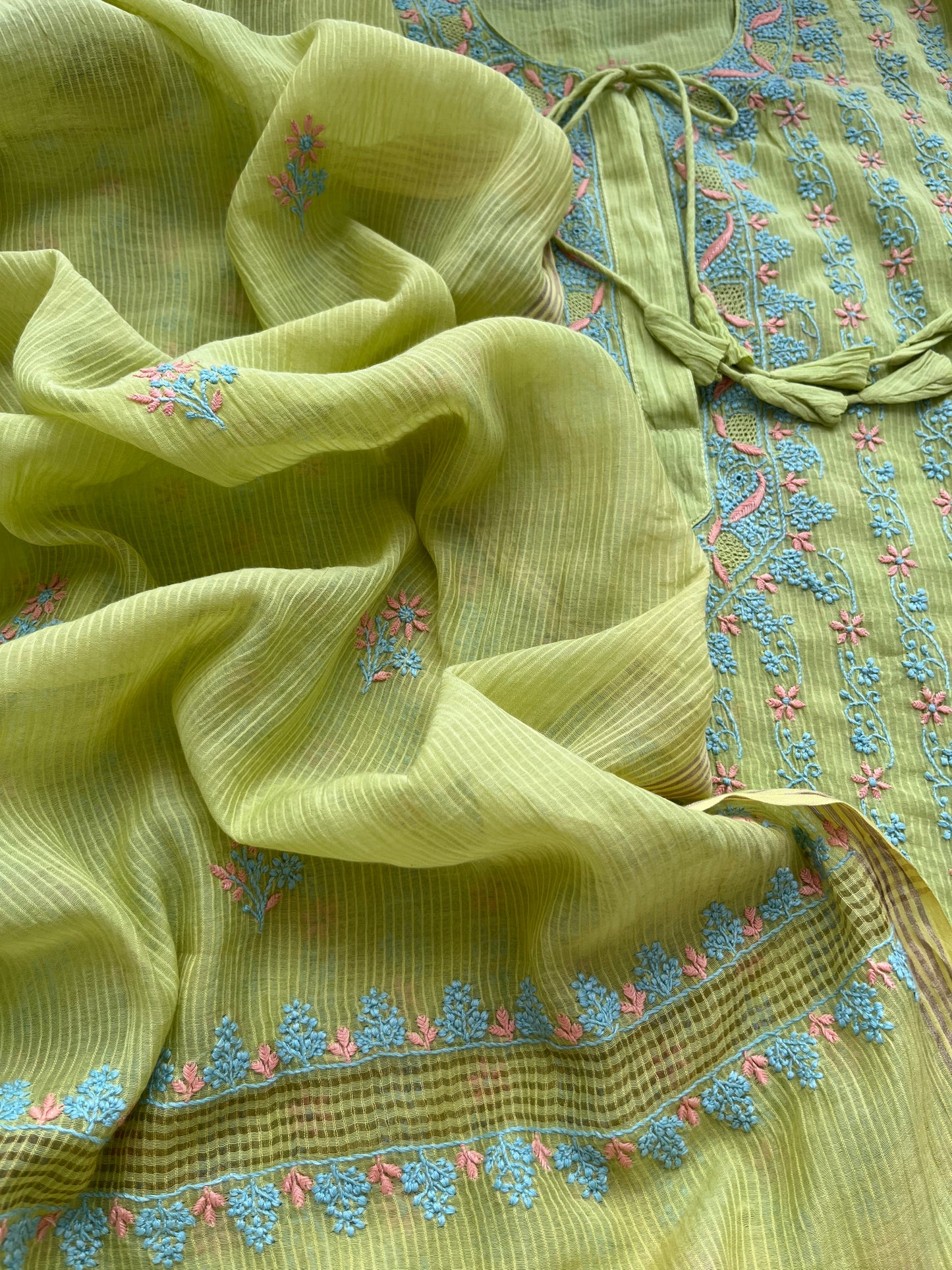 Chanderi Chikankari Kurta Dupatta