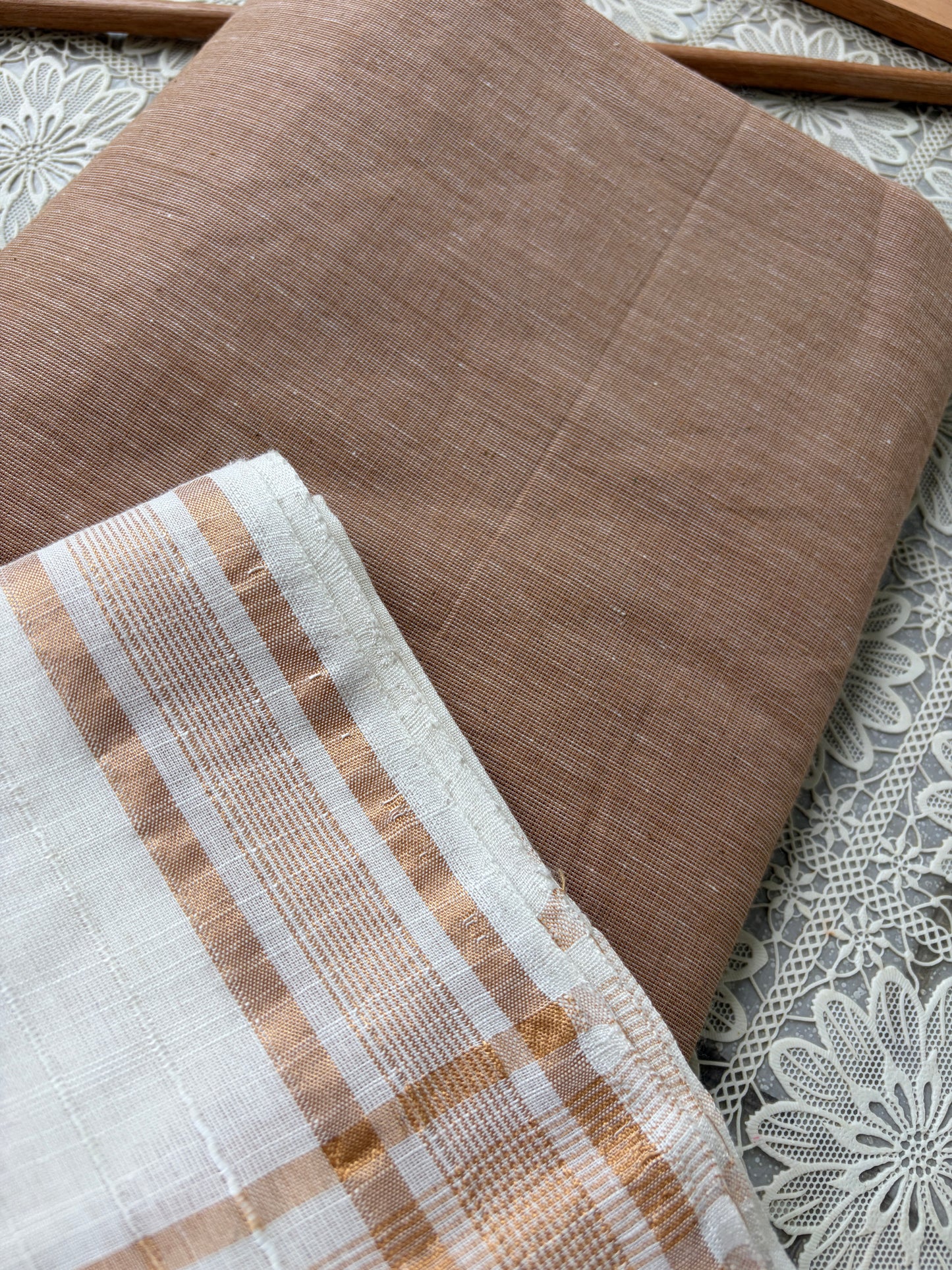 Mangalgiri Cotton 3 pc set - kurta bottom Dupatta