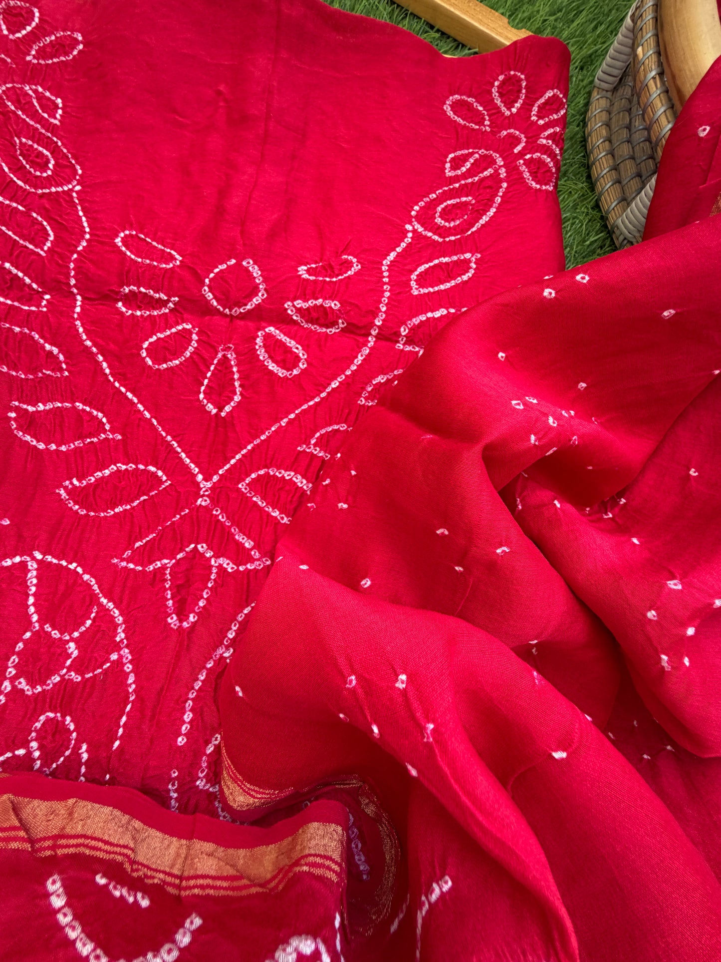 Chanderi Bandhani kurta dupatta