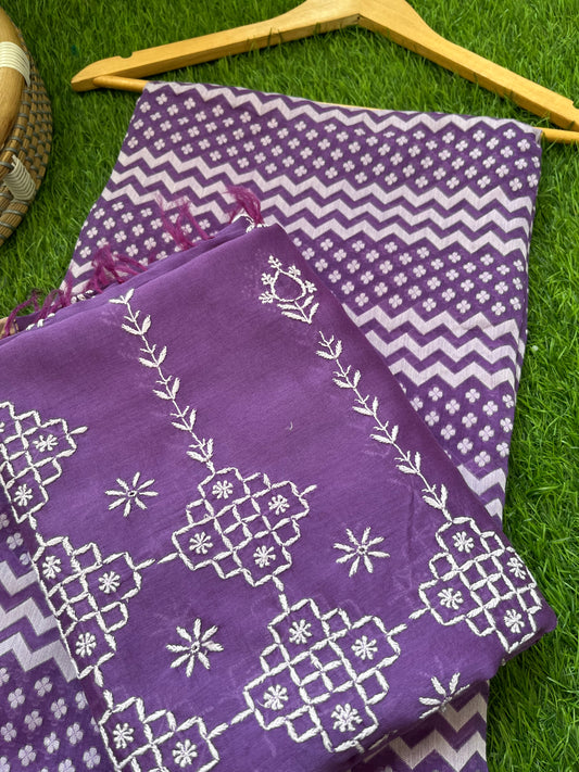 Jaamdani kurta chikankari dupatta