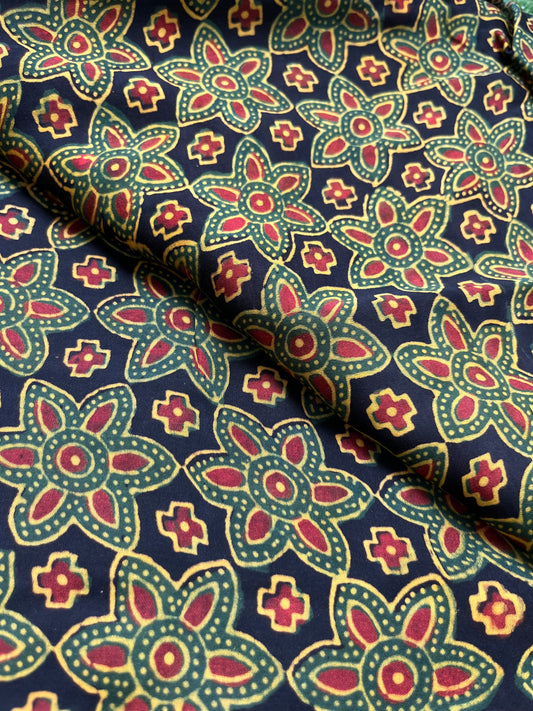 Modal Silk ajrakh fabric