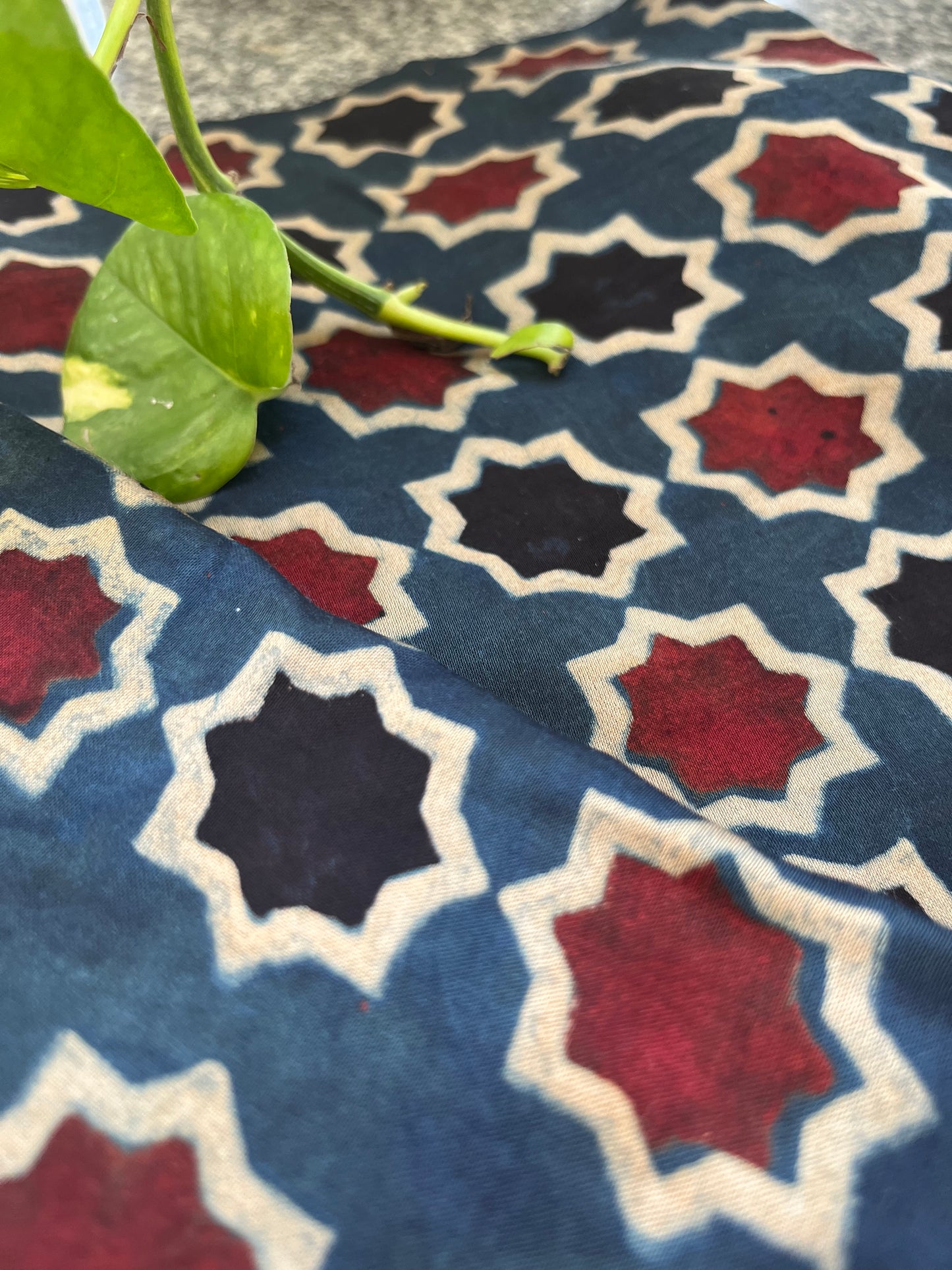 Modal Silk ajrakh fabric