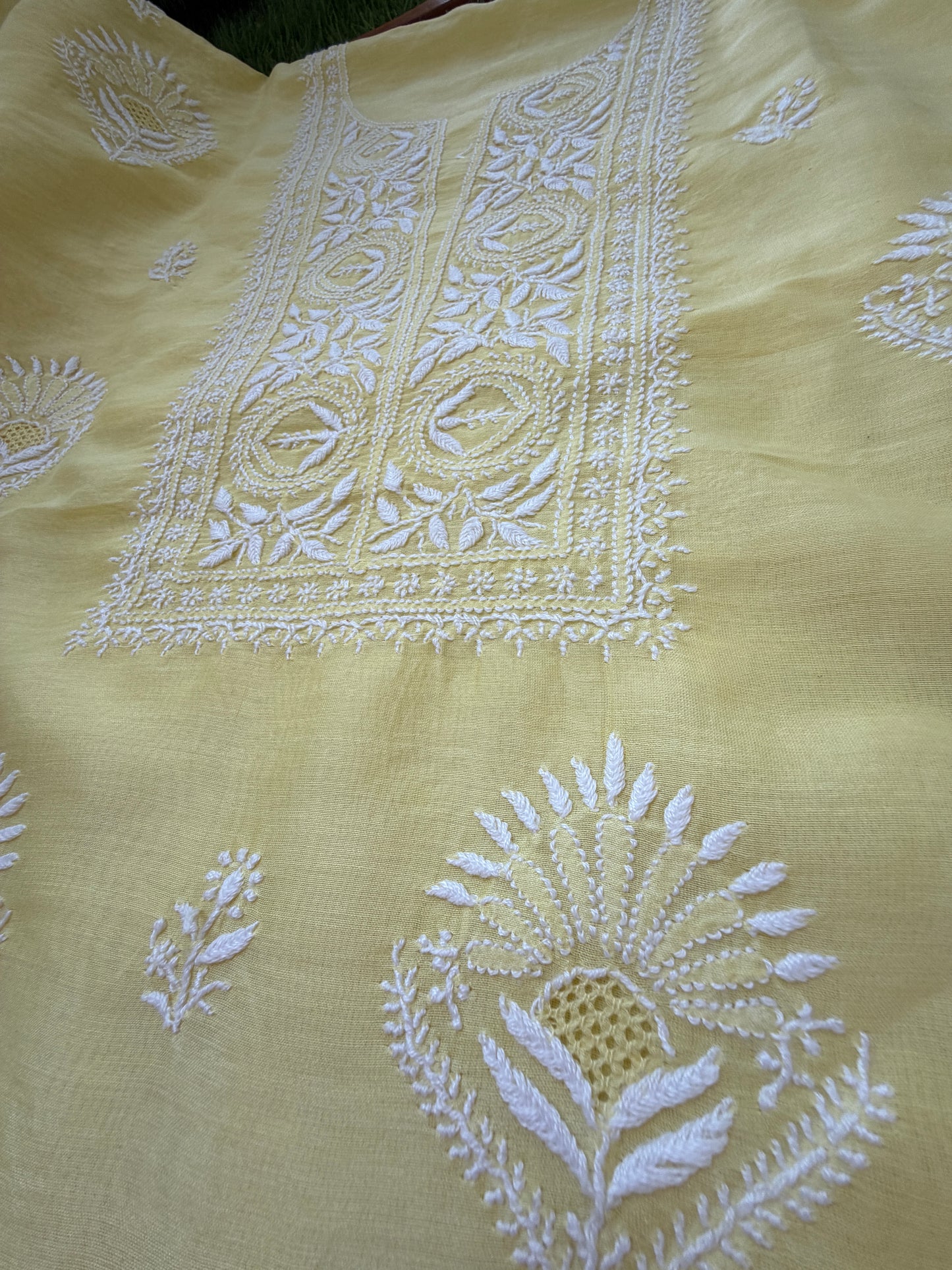 Chikankari chanderi Kurta