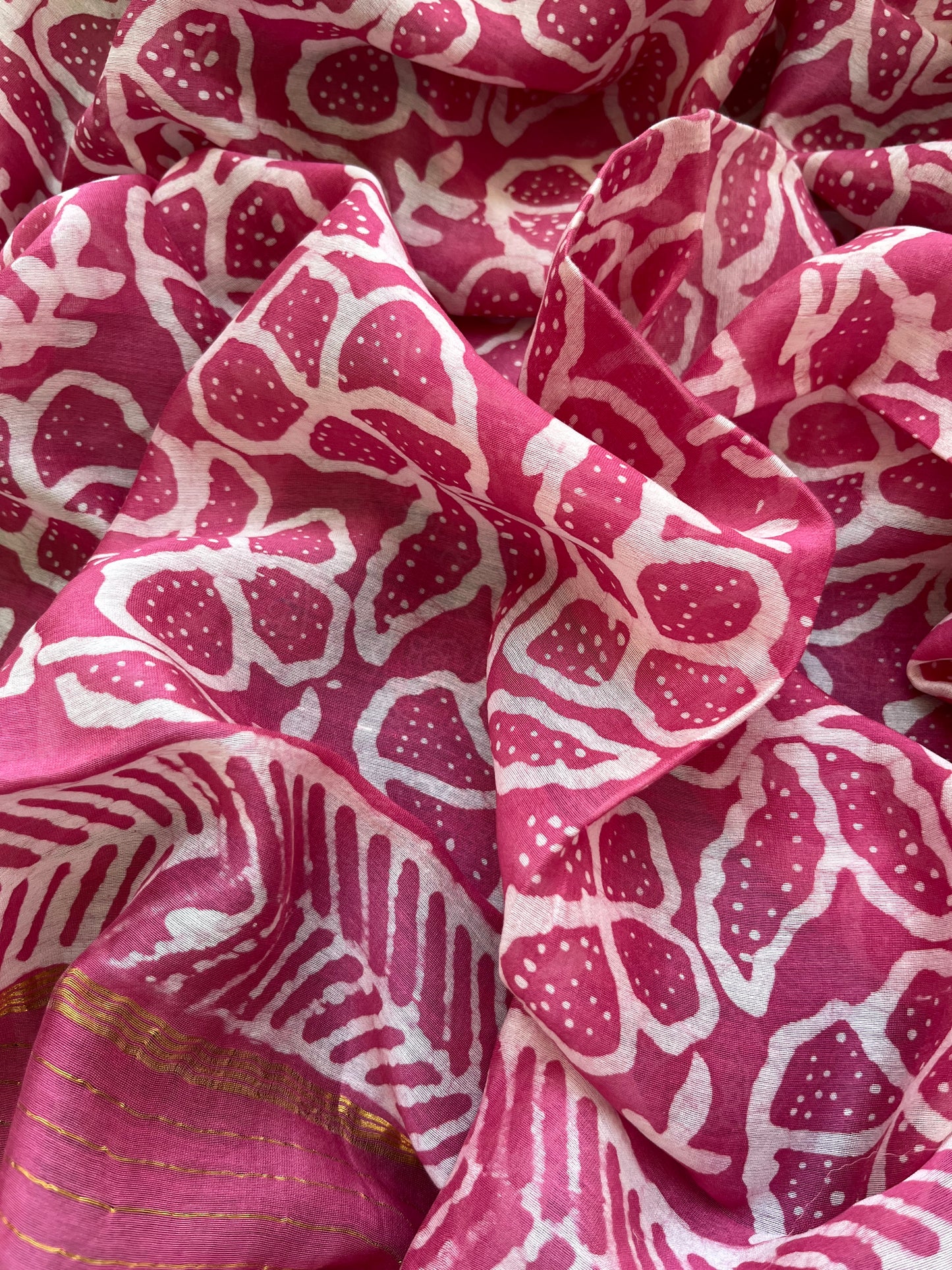 Cotton ajrakh kurta chanderi baatik dupatta