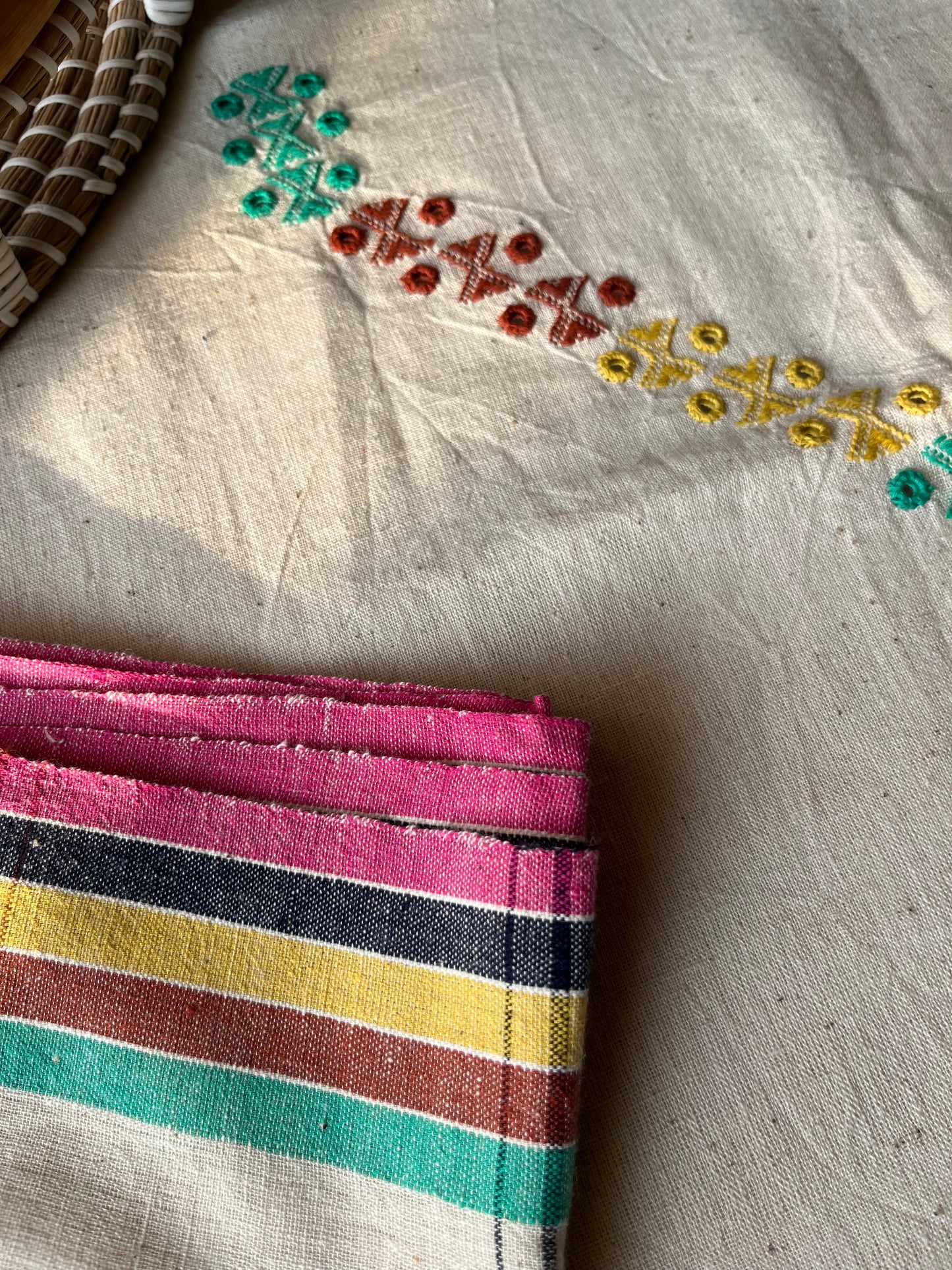 Handwoven organic kala Cotton kurta bottom dupatta