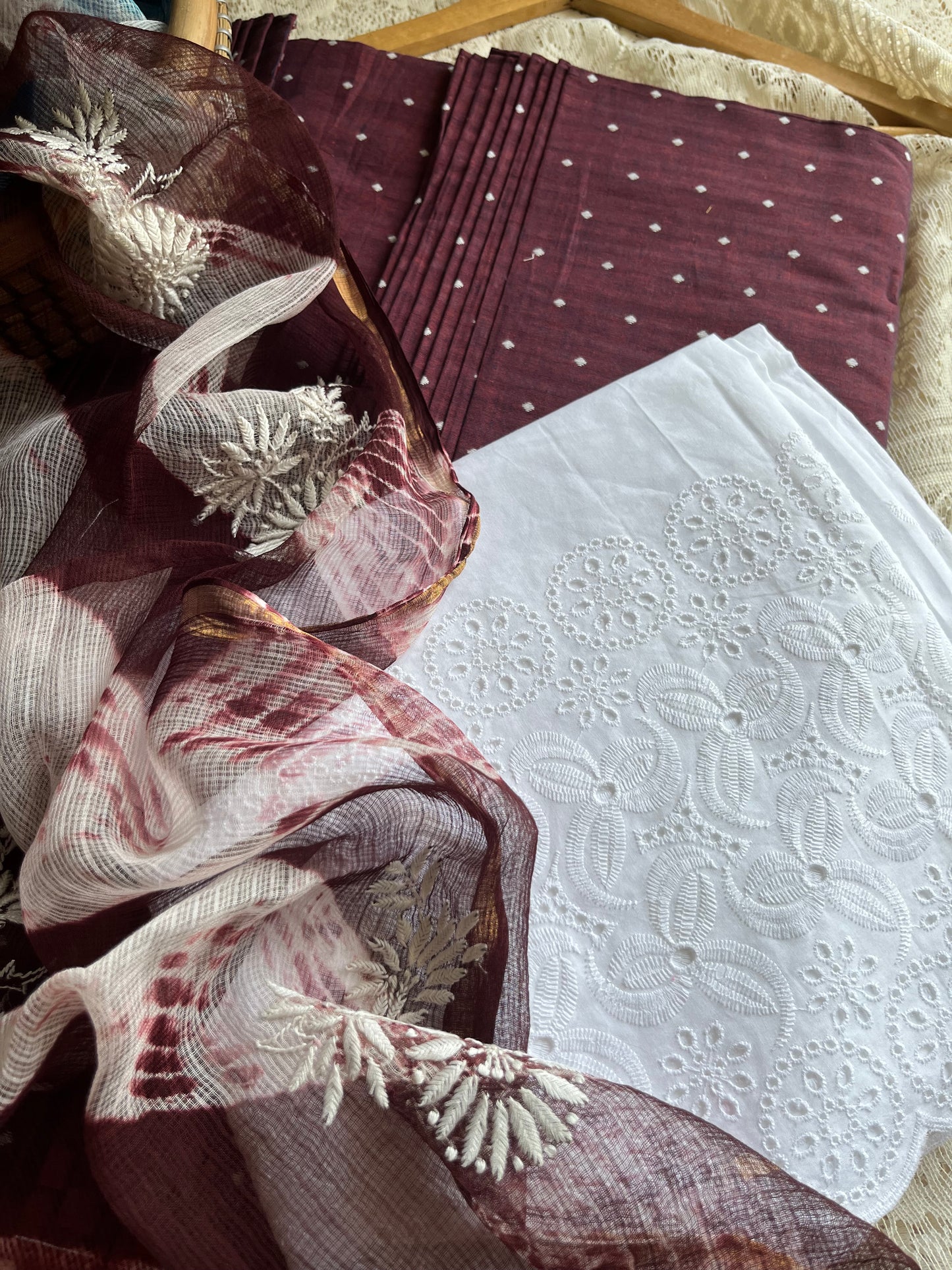 Mangalgiri Cotton kurta hakoba bottom Kota Doria dupatta