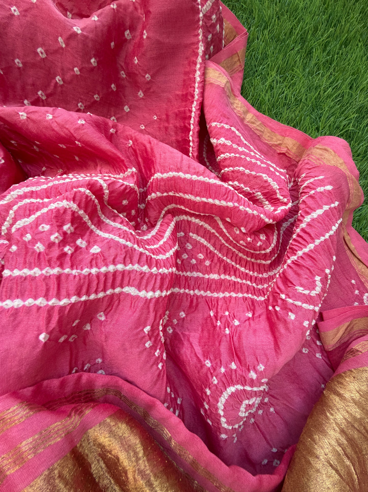 Chanderi Bandhani kurta dupatta