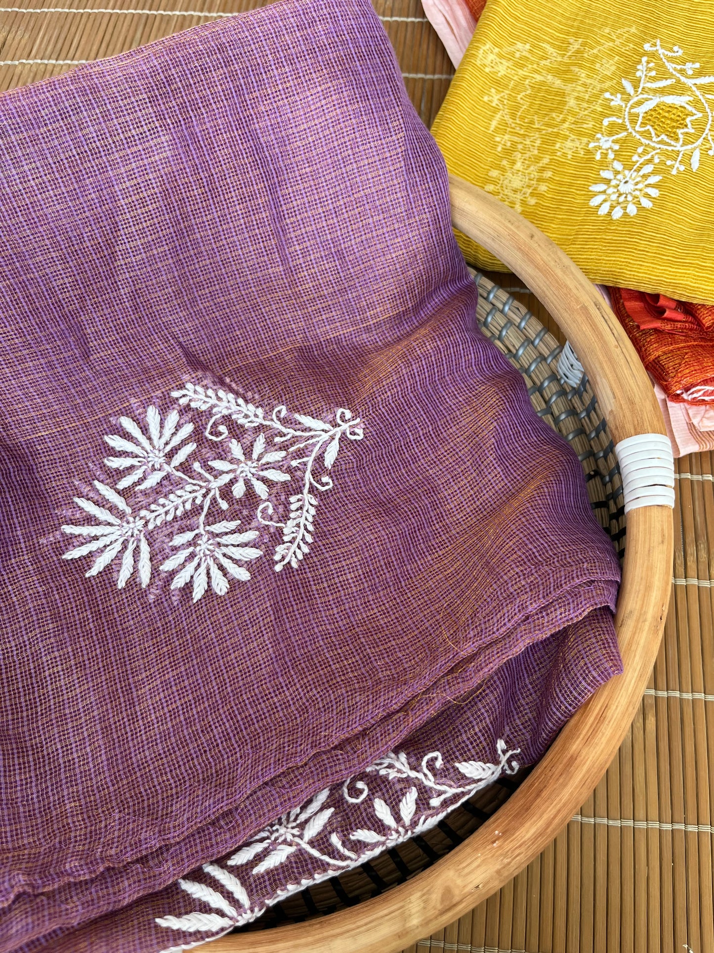 Kota tissue chikankari Dupatta