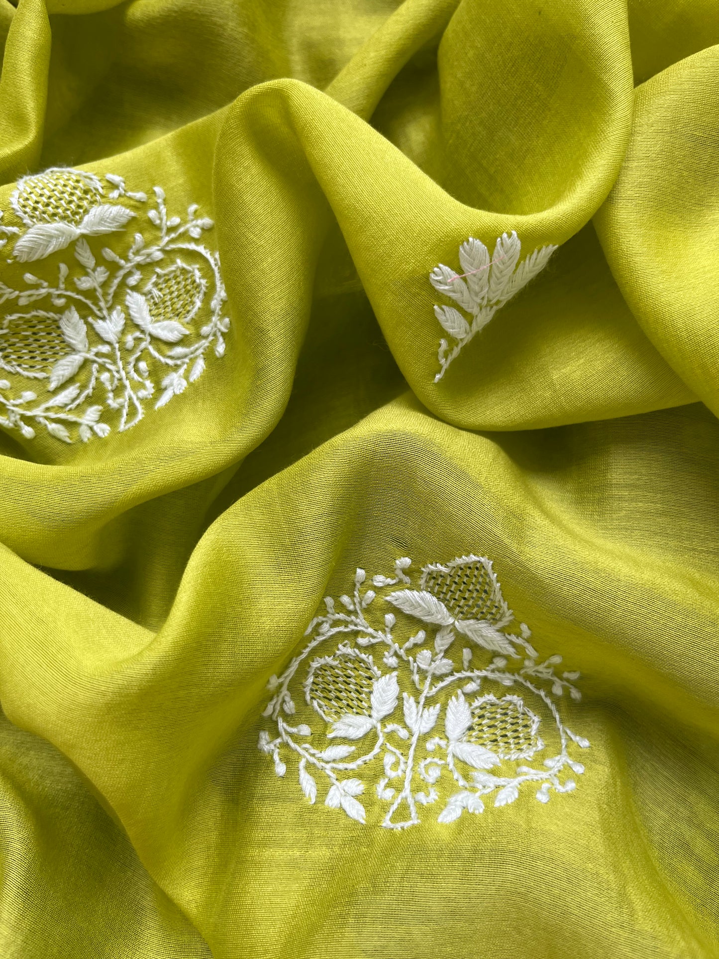 Chikankari Dupatta and indigo kurta bottom Fabric