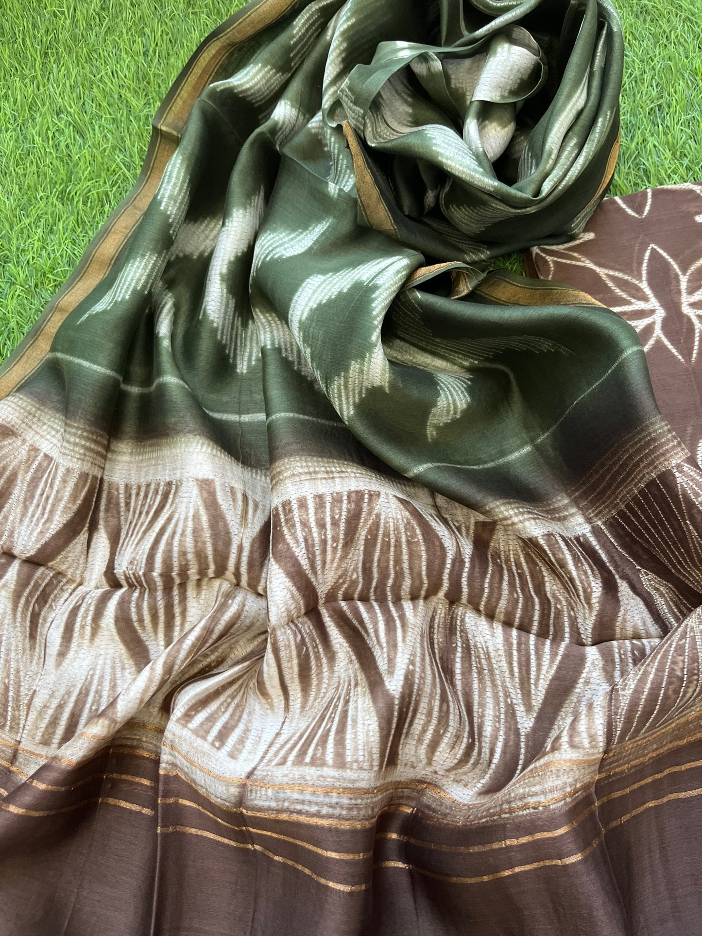 Shibori chanderi kurta dupatta