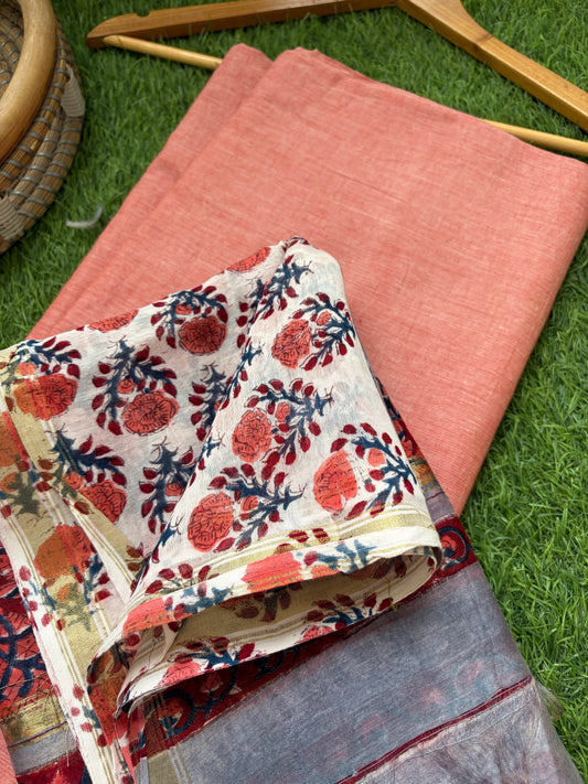 Khadi kurta fabric chanderi dupatta